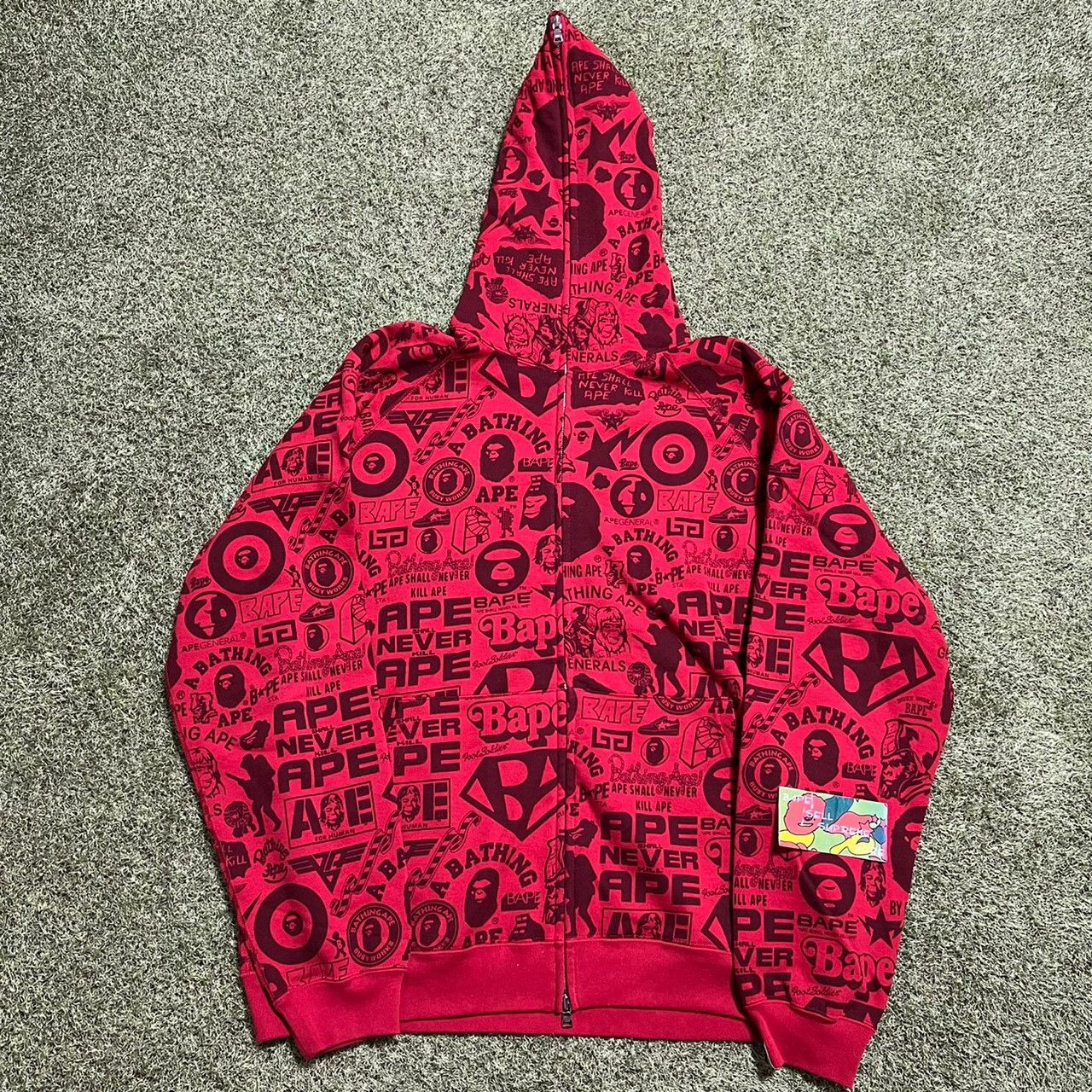 Bape BAPE logo's full zip hoodie Red Size US L / EU 52-54 / 3 - 1 Thumbnail