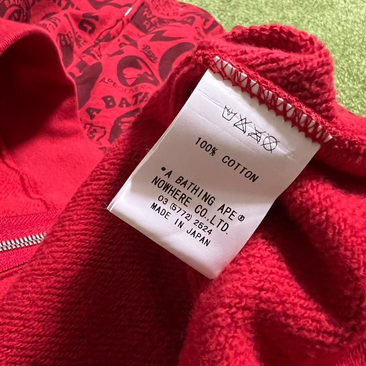 Bape BAPE logo's full zip hoodie Red Size US L / EU 52-54 / 3 - 4 Thumbnail