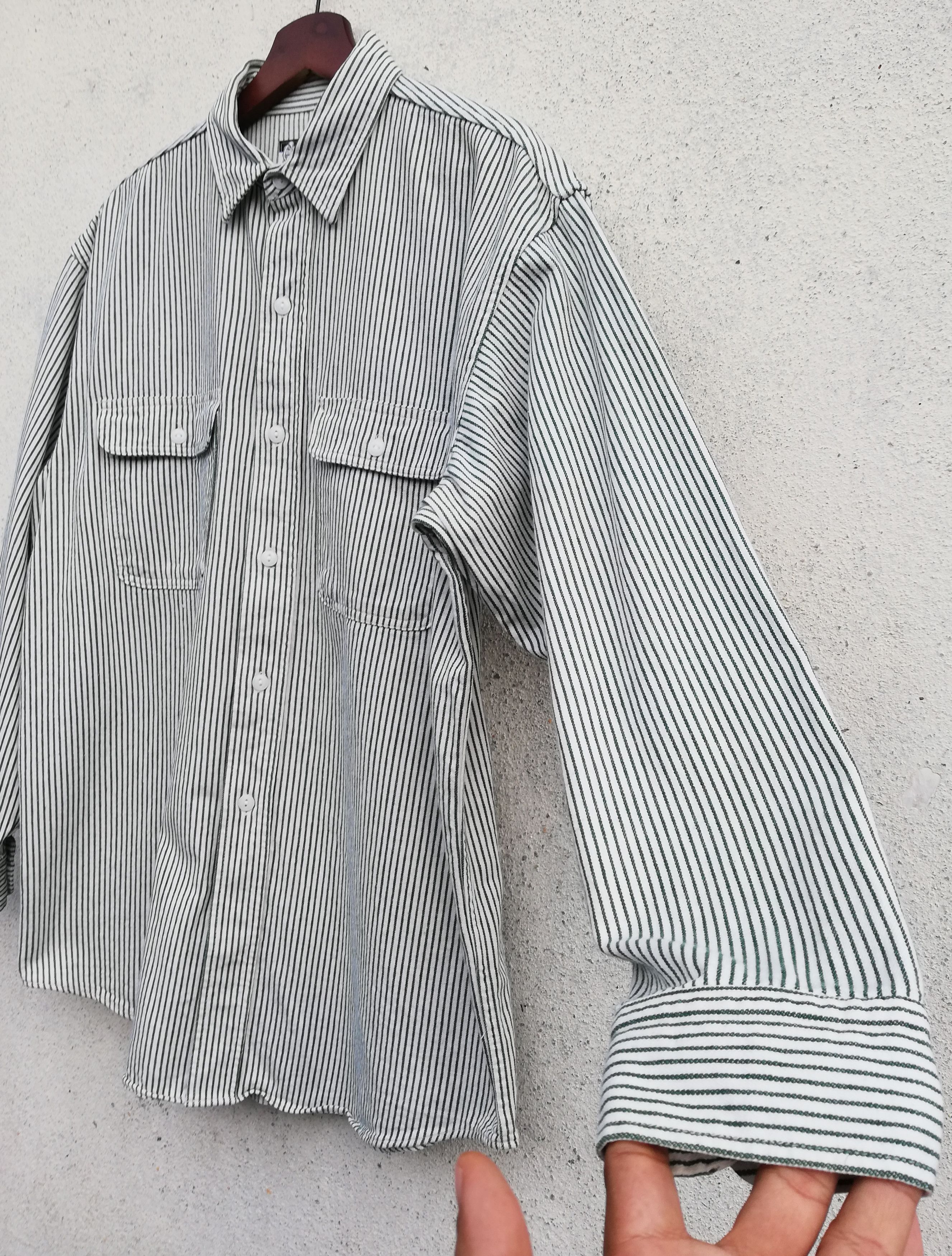 🔥Unique Uniform Sugar Cane Hickory Stripe Button Up Shirt