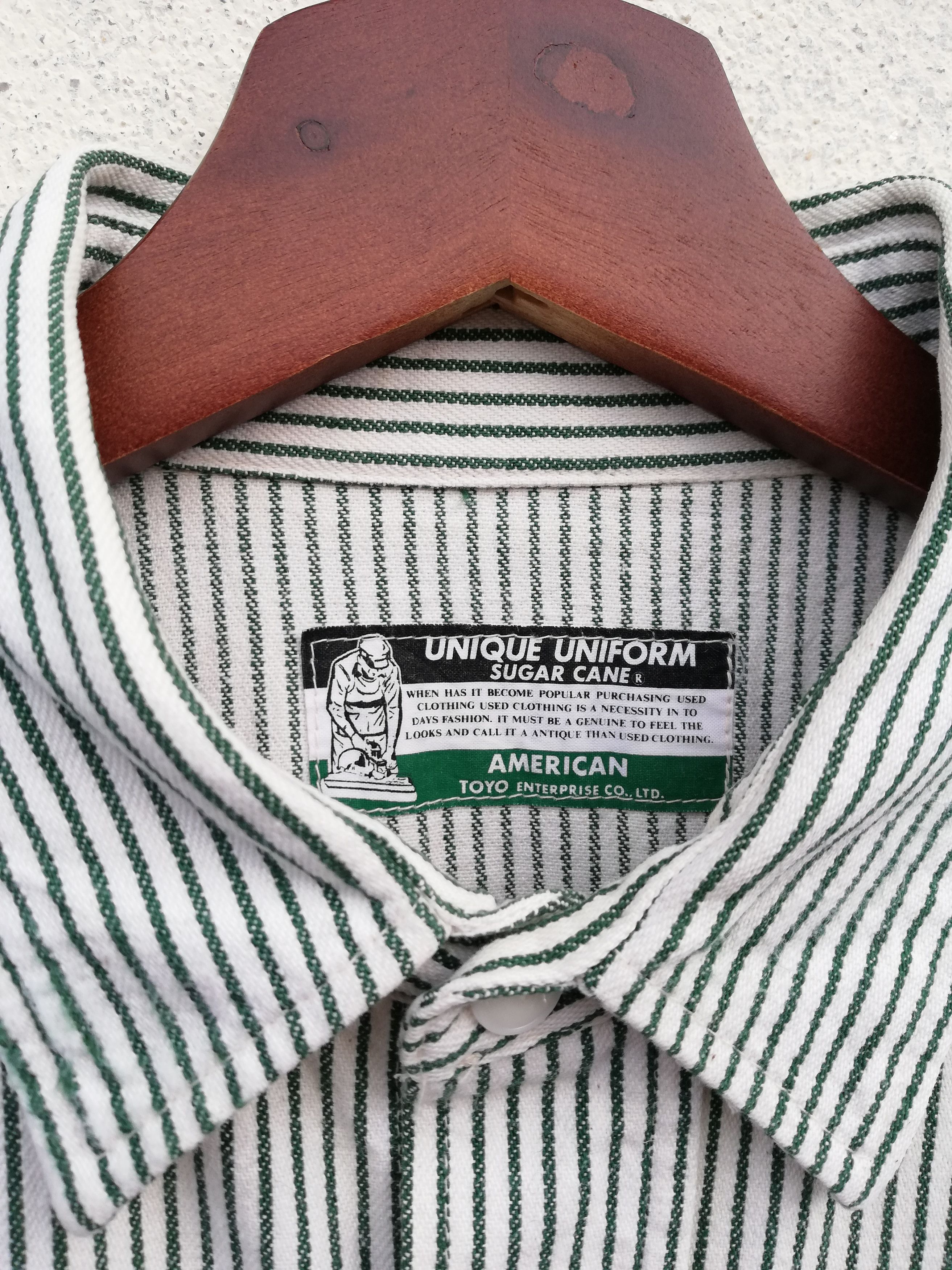 🔥Unique Uniform Sugar Cane Hickory Stripe Button Up Shirt