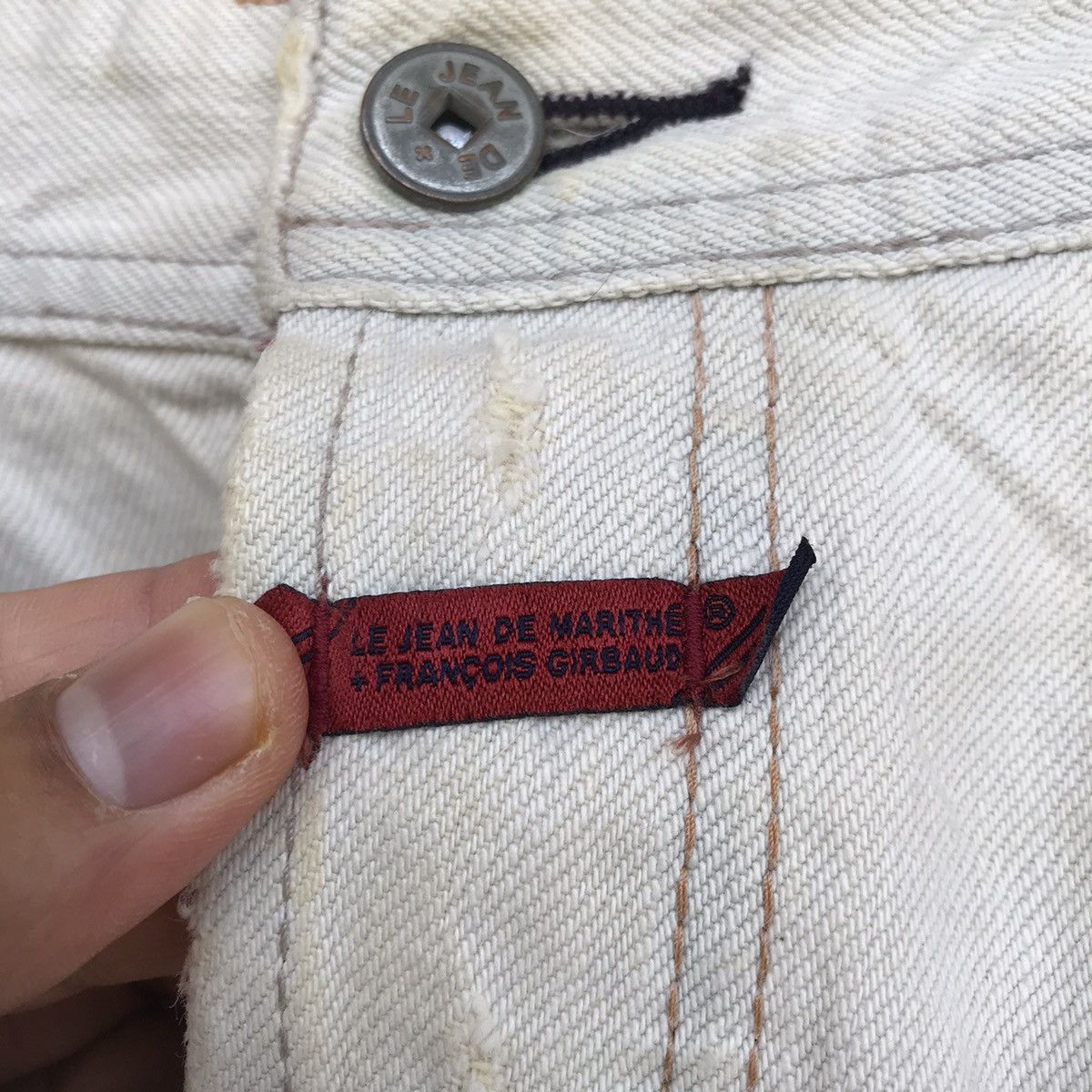 Marithe + Francois Girbaud Marithe Fr.Girbaud distressed trashed denim double knee Size US 31 - 8 Thumbnail
