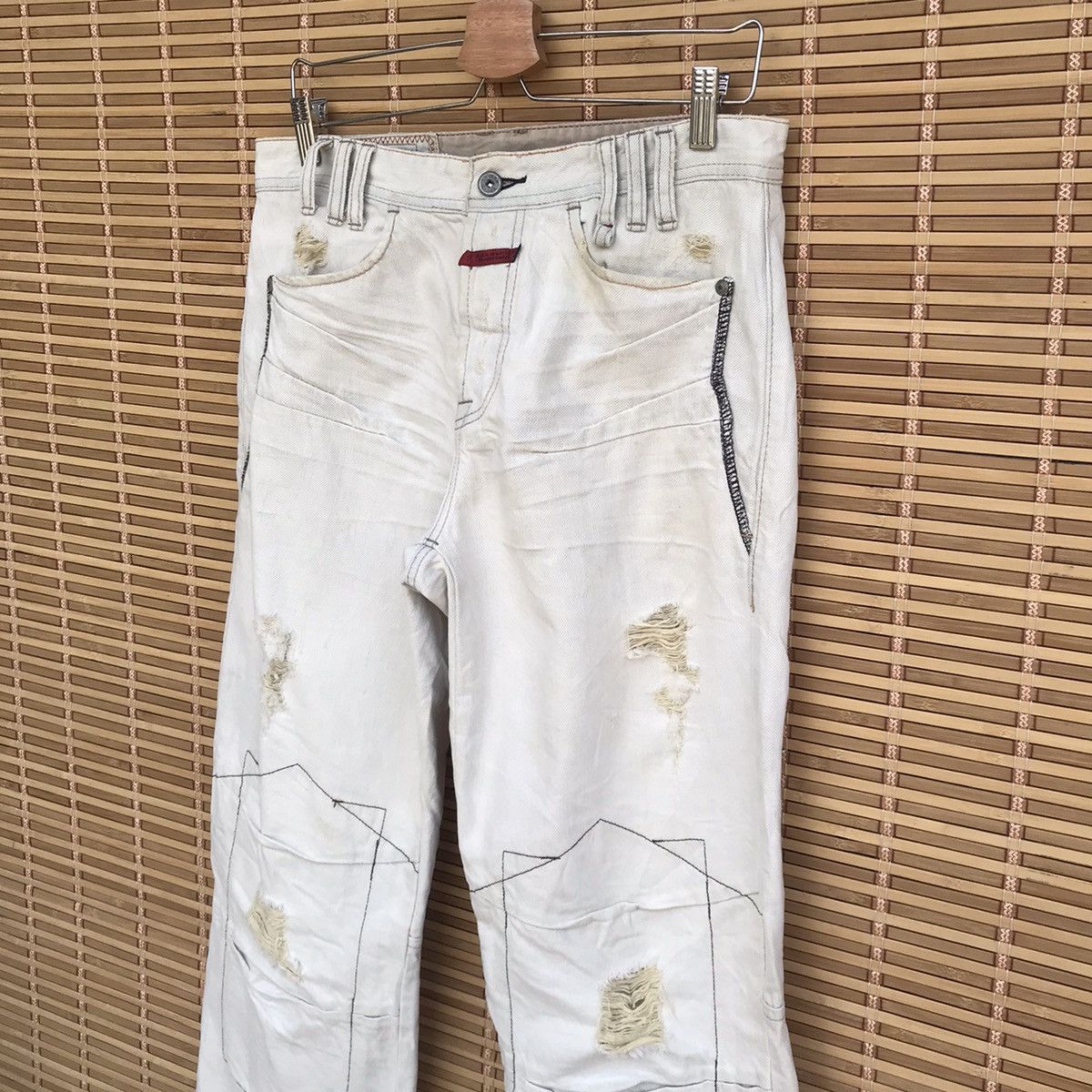 Marithe + Francois Girbaud Marithe Fr.Girbaud distressed trashed denim double knee Size US 31 - 7 Thumbnail