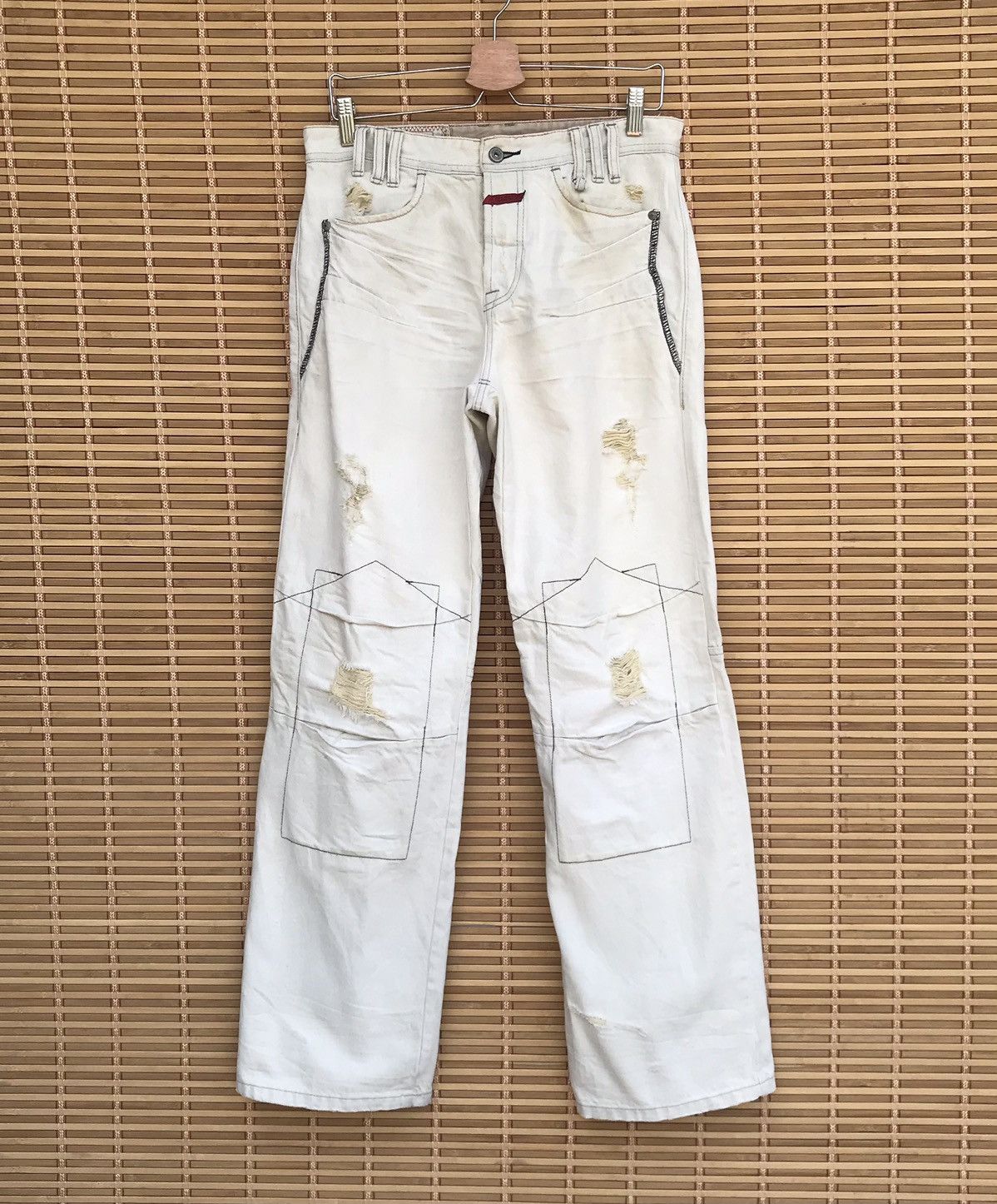 Marithe + Francois Girbaud Marithe Fr.Girbaud distressed trashed denim double knee Size US 31 - 1 Thumbnail