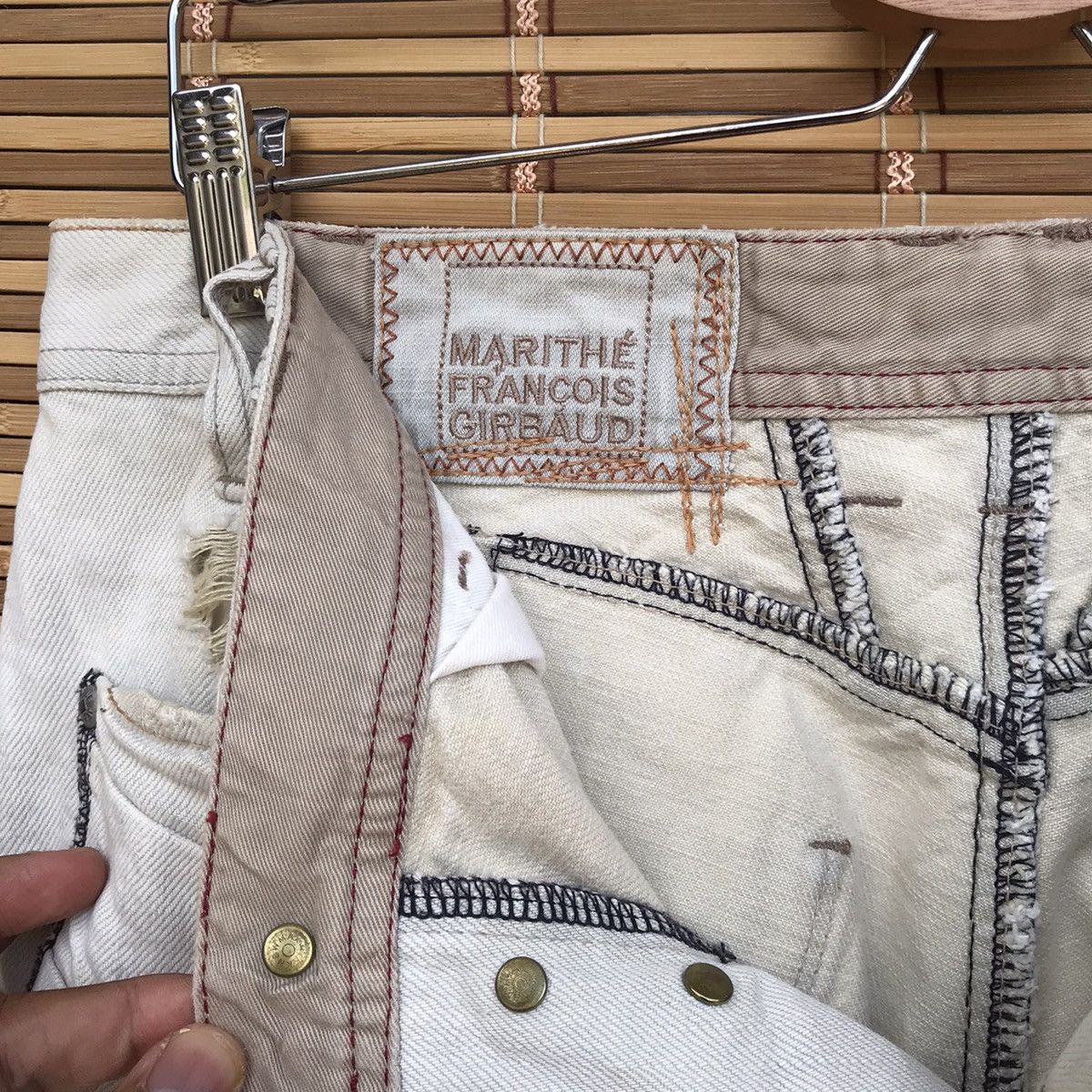Marithe + Francois Girbaud Marithe Fr.Girbaud distressed trashed denim double knee Size US 31 - 15 Thumbnail