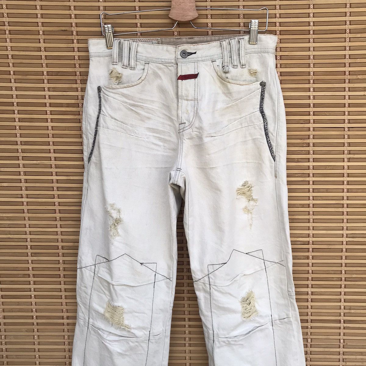 Marithe + Francois Girbaud Marithe Fr.Girbaud distressed trashed denim double knee Size US 31 - 5 Thumbnail
