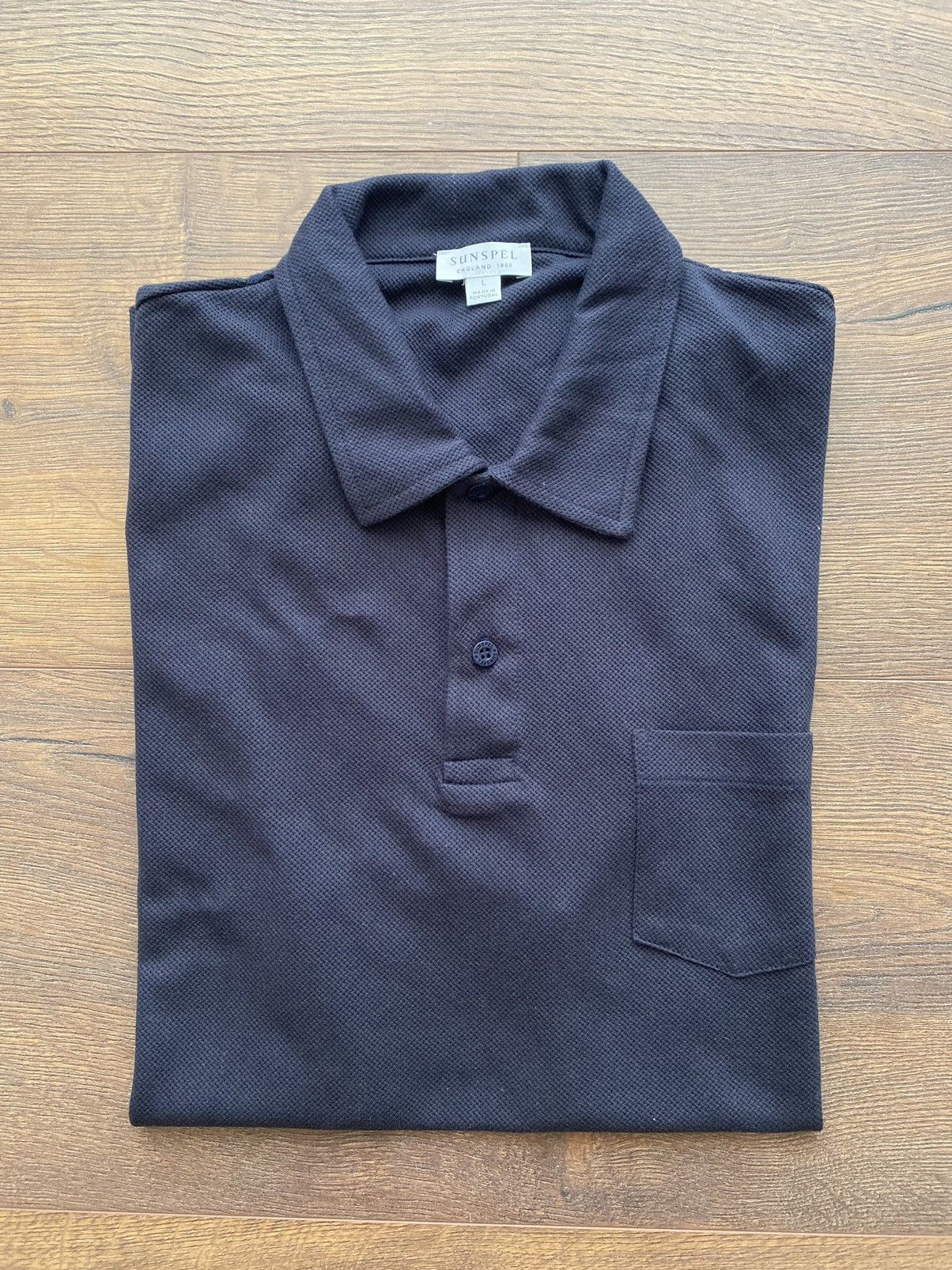 Sunspel Navy Riviera Polo - Size L