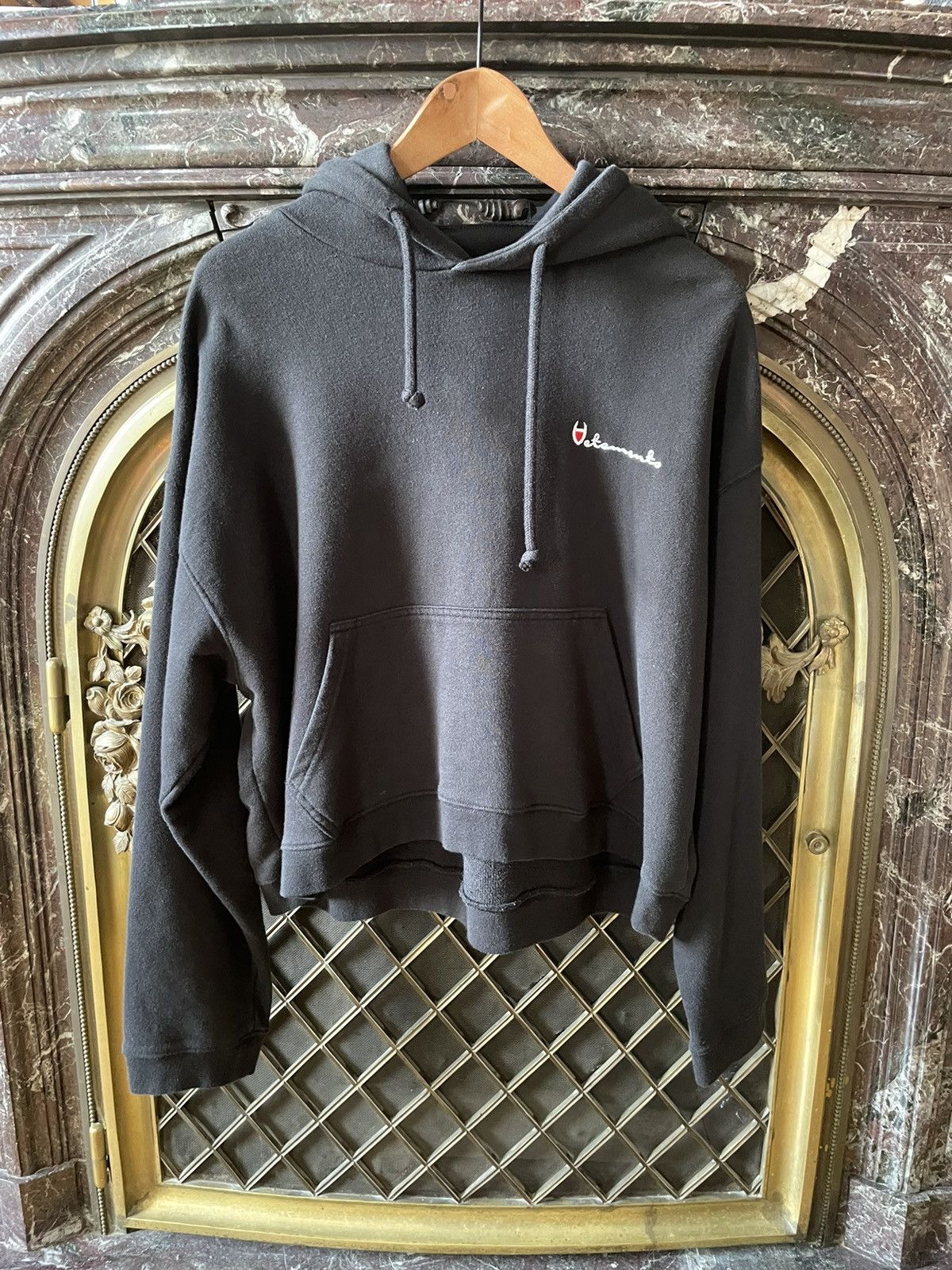 Pre-owned Vetements Ss16 Black Parody Logo Reversible Hoodie