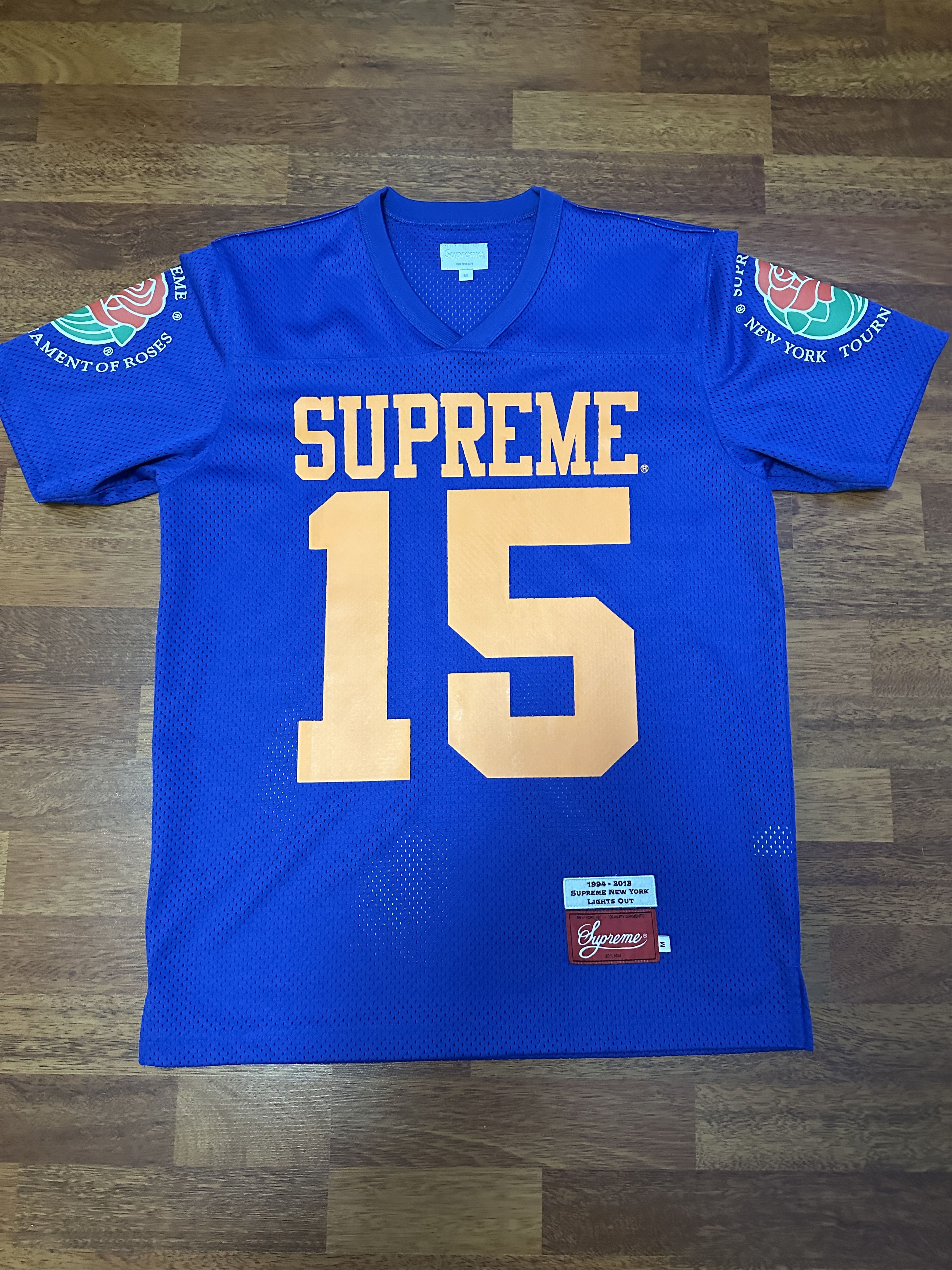 Supreme Championships Embroidered Football Jersey Gold