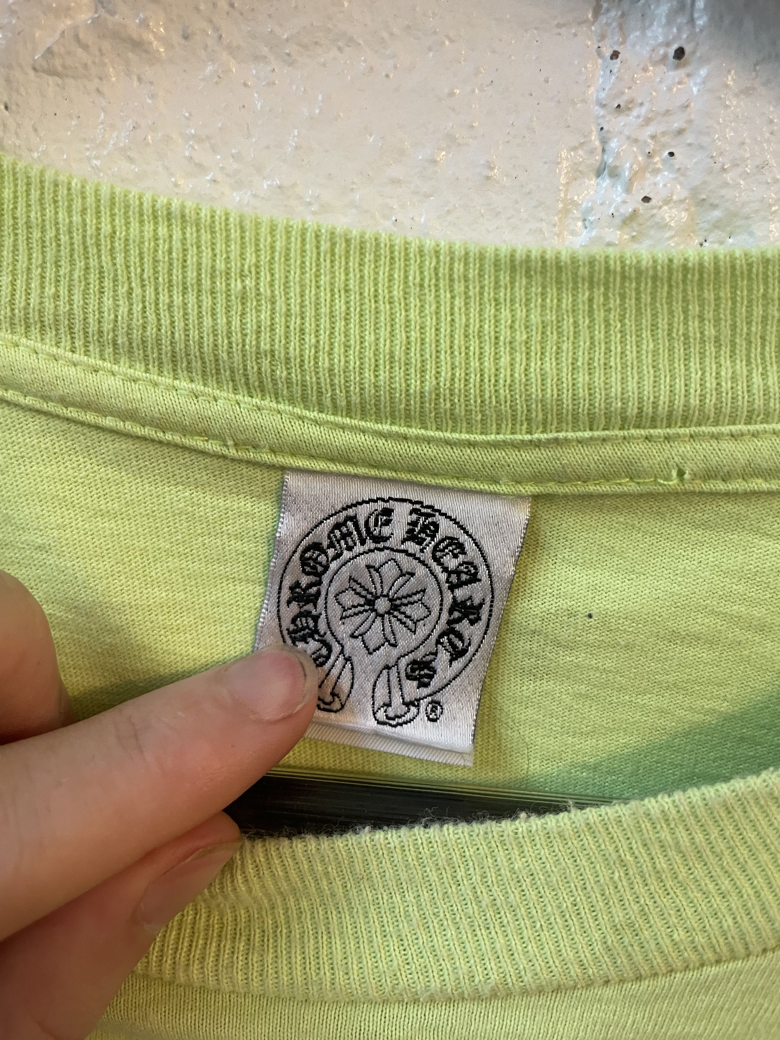 Chrome Hearts VINTAGE CHROME HEARTS NY NEON GREEN FADED TSHIRT Size US XL / EU 56 / 4 - 3 Thumbnail