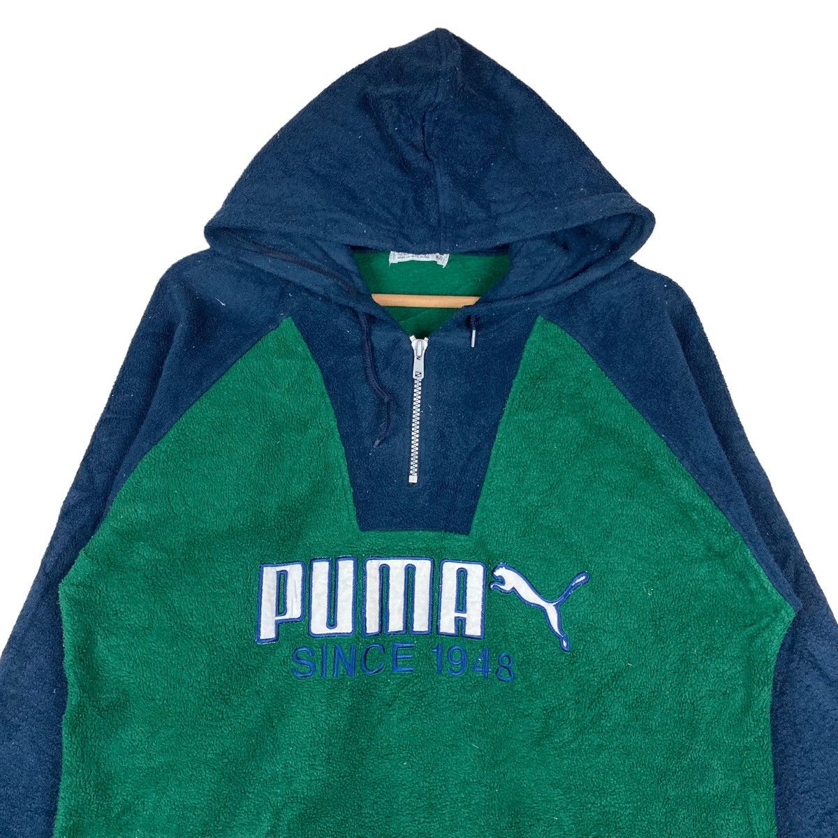 Puma Vintage Puma Quarter Zip Two Tone Spell Out Pullover Jumper Size US M / EU 48-50 / 2 - 2 Thumbnail
