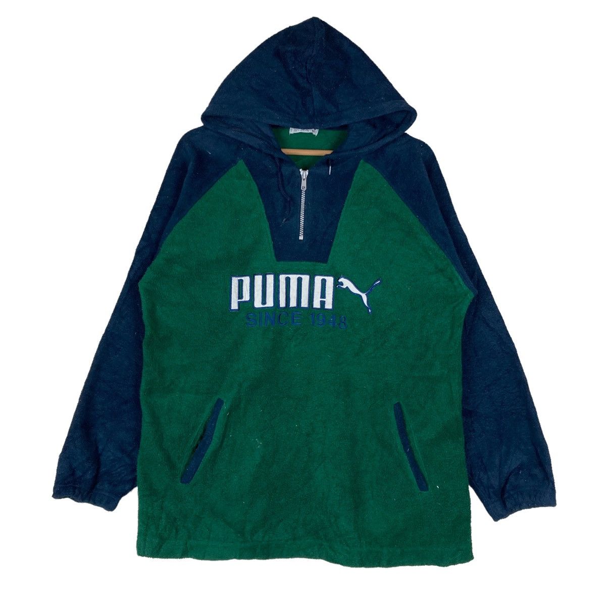 Puma Vintage Puma Quarter Zip Two Tone Spell Out Pullover Jumper Size US M / EU 48-50 / 2 - 1 Thumbnail