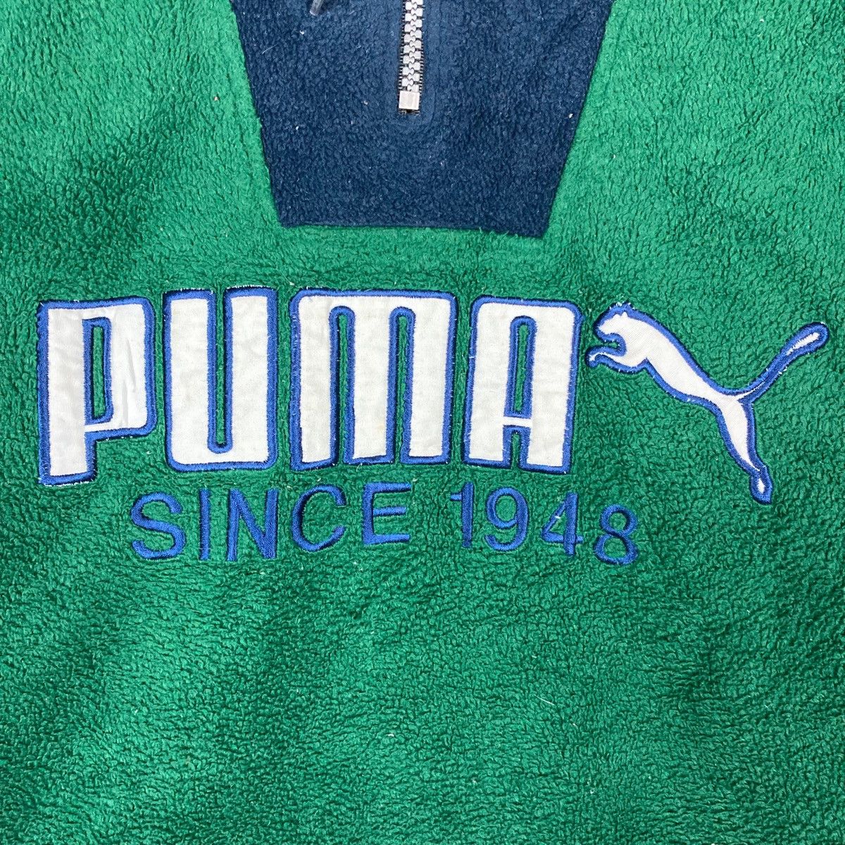 Puma Vintage Puma Quarter Zip Two Tone Spell Out Pullover Jumper Size US M / EU 48-50 / 2 - 4 Thumbnail