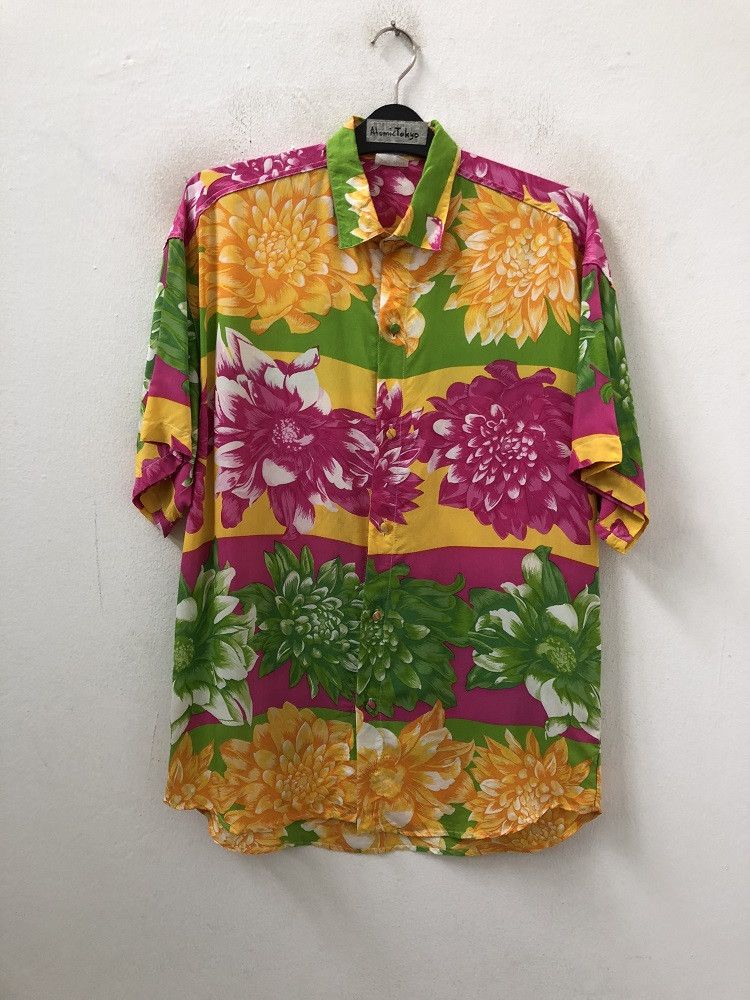 Other Vintage NAF NAF PARIS Border Big Flower 100% Rayon Shirt Size US L / EU 52-54 / 3 - 3 Thumbnail