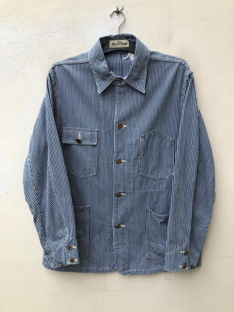 Sugar Cane Sugar Cane Hickory Striped Denim Chore Jacket Size US L / EU 52-54 / 3 - 3 Thumbnail