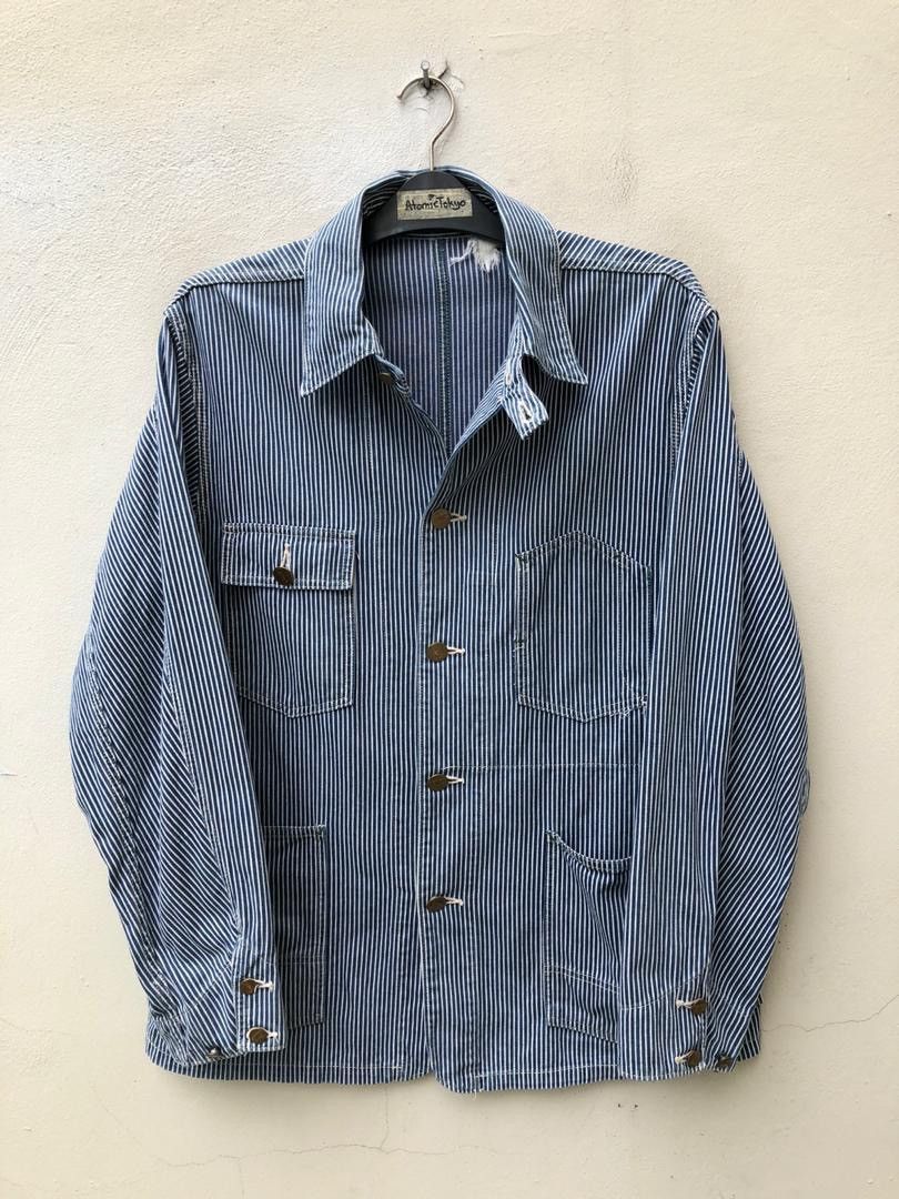 Sugar Cane Sugar Cane Hickory Striped Denim Chore Jacket Size US L / EU 52-54 / 3 - 1 Thumbnail