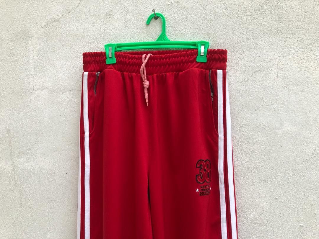 Marithe + Francois Girbaud × Vintage Vintage MFG White Striped 38 Red Trouser Track Size US 32 / EU 48 - 2 Thumbnail