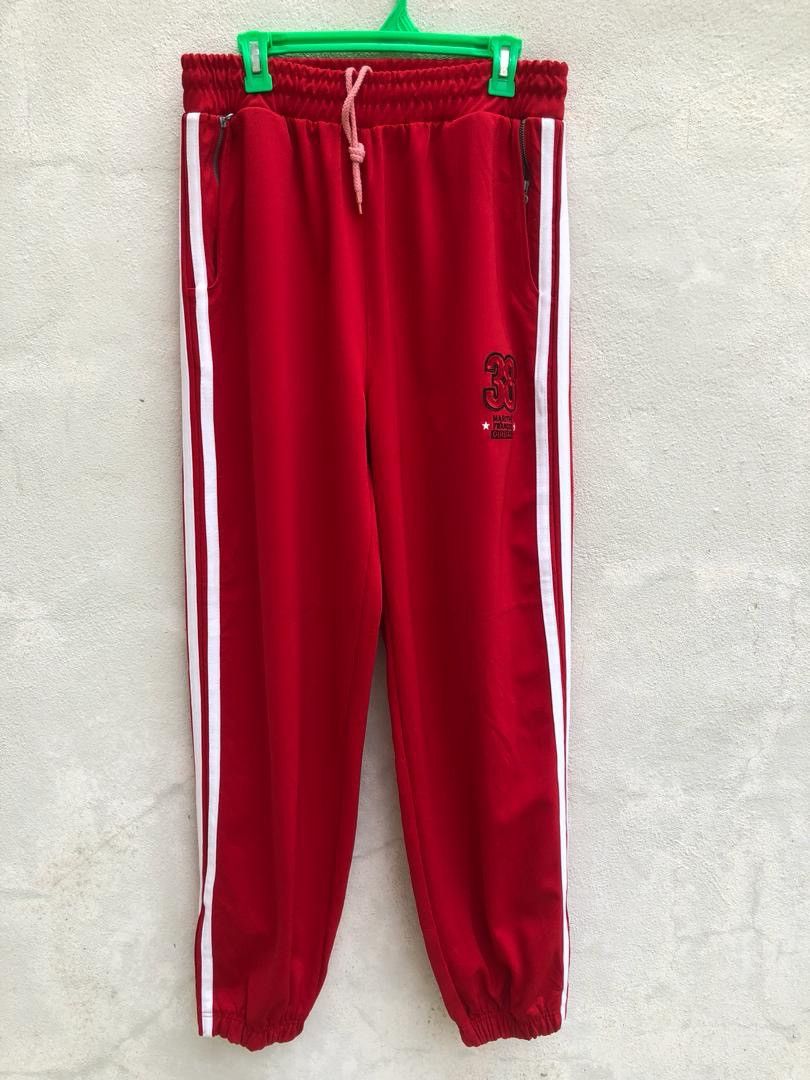 Marithe + Francois Girbaud × Vintage Vintage MFG White Striped 38 Red Trouser Track Size US 32 / EU 48 - 1 Thumbnail