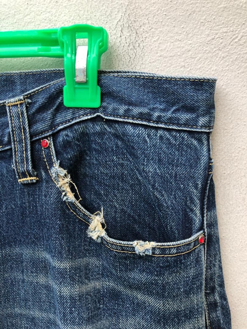 Blackmeans × Japanese Brand × Vintage Vintage Covert Org Japan Redline Selvedge Denim Wide Leg Size US 34 / EU 50 - 4 Thumbnail