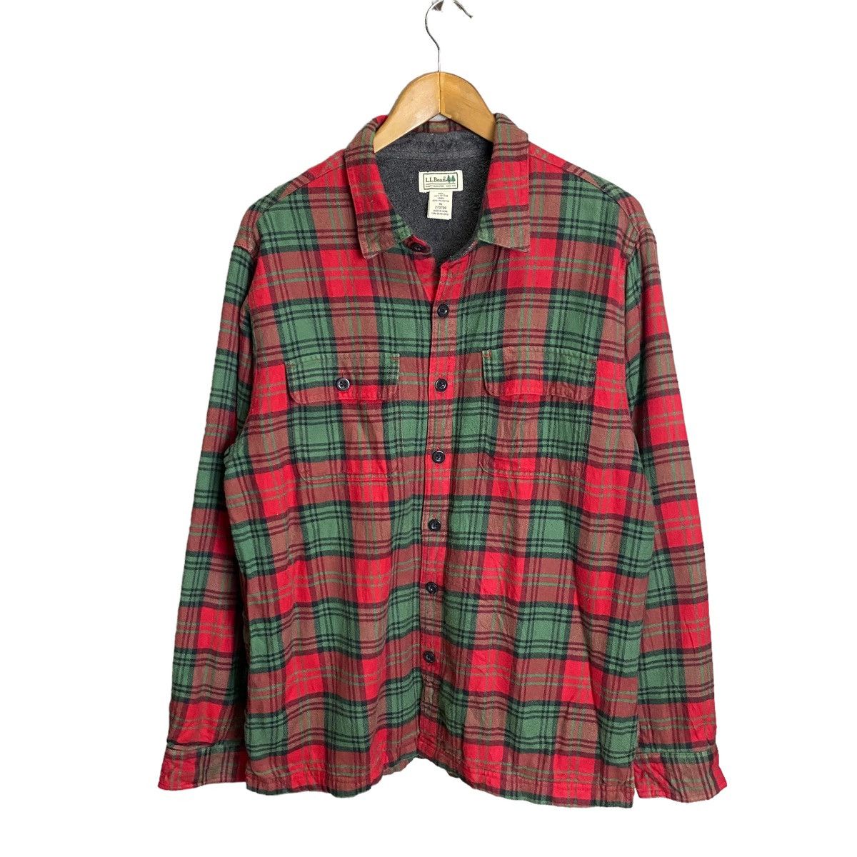 Flannel L.L. Bean red tartan flannel liner fleece Size US XL / EU 56 / 4 - 1 Thumbnail