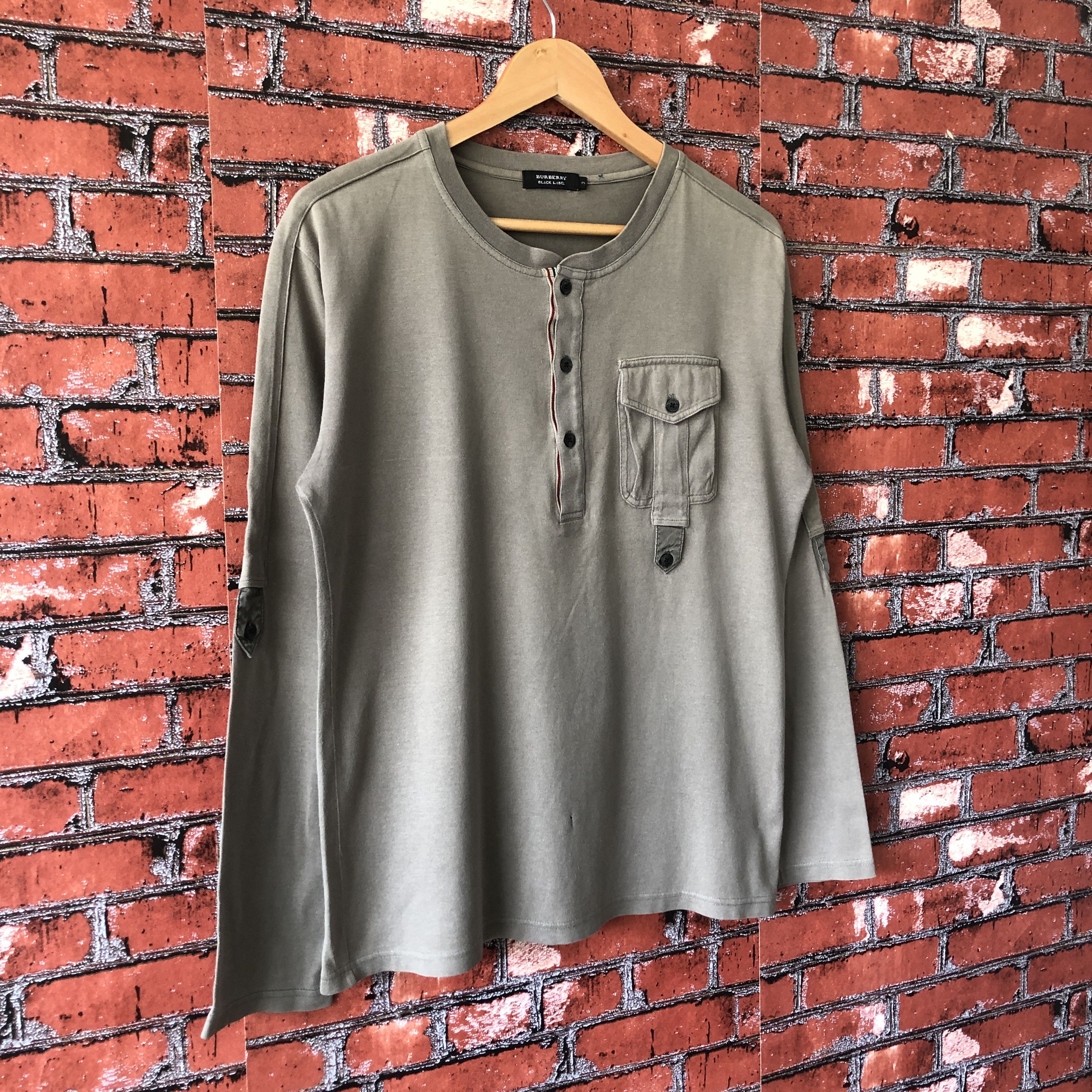 Burberry Burberry Black Label Green Military Long Sleeve Tee Shirt M Size US M / EU 48-50 / 2 - 8 Thumbnail