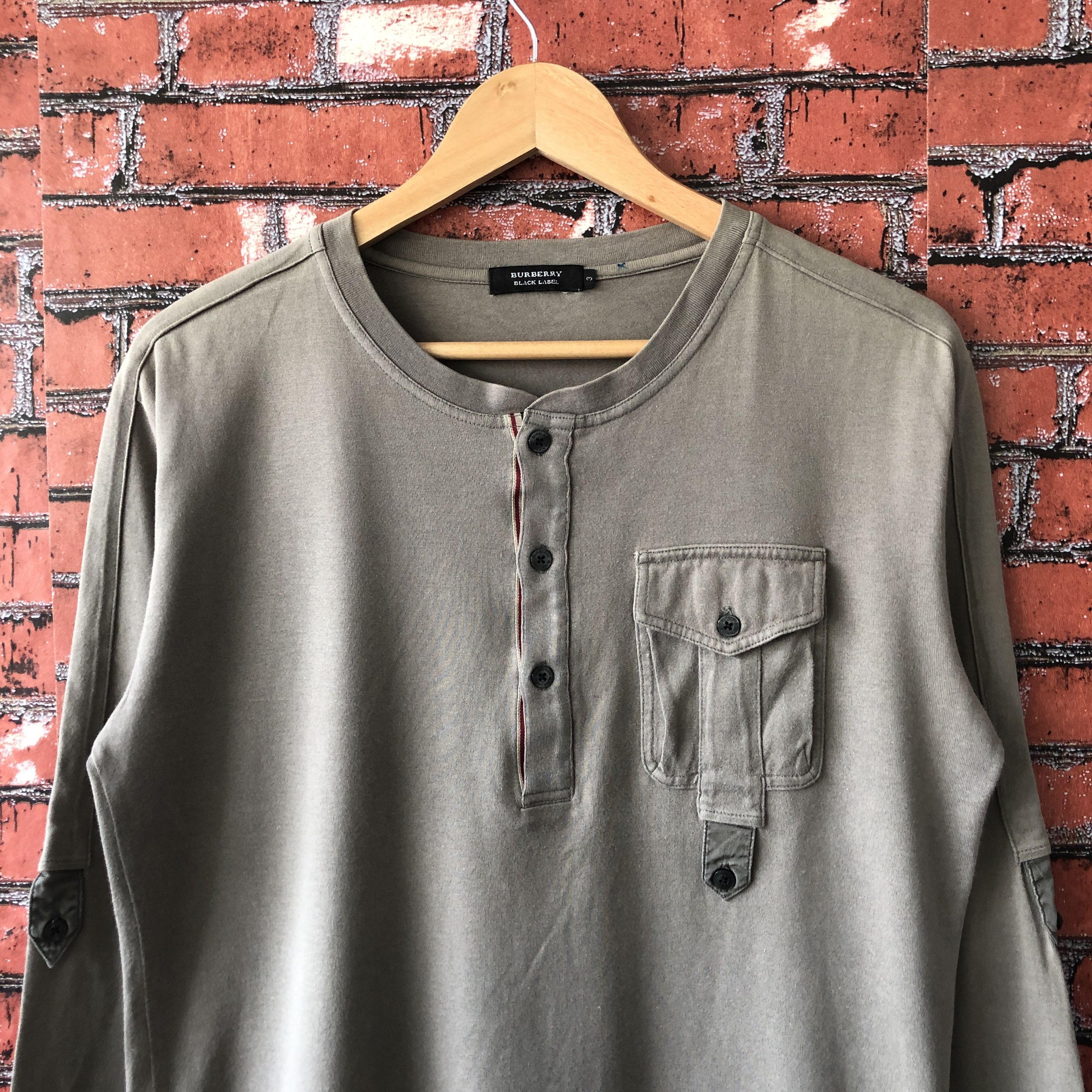 Burberry Burberry Black Label Green Military Long Sleeve Tee Shirt M Size US M / EU 48-50 / 2 - 5 Thumbnail