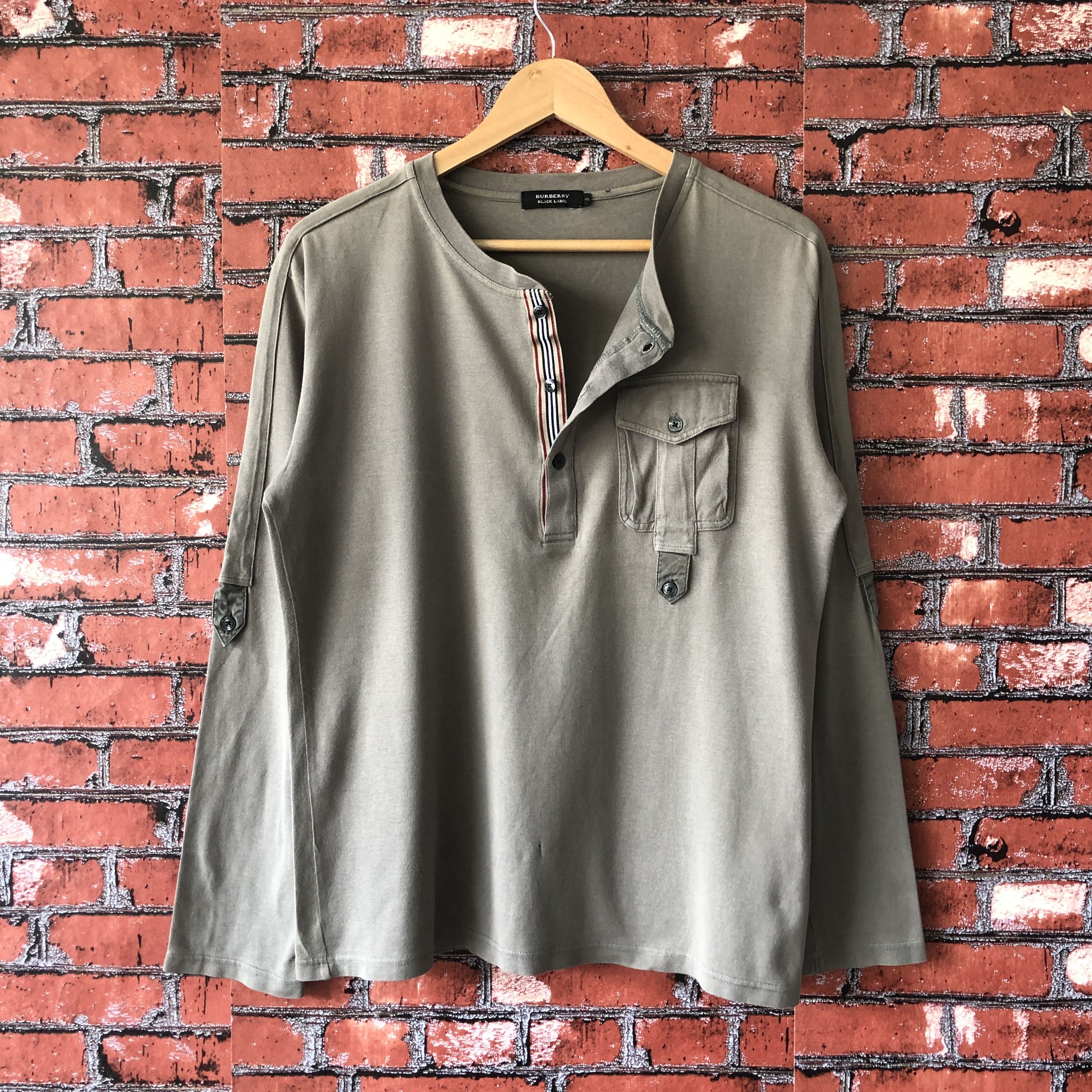 Burberry Burberry Black Label Green Military Long Sleeve Tee Shirt M Size US M / EU 48-50 / 2 - 11 Thumbnail