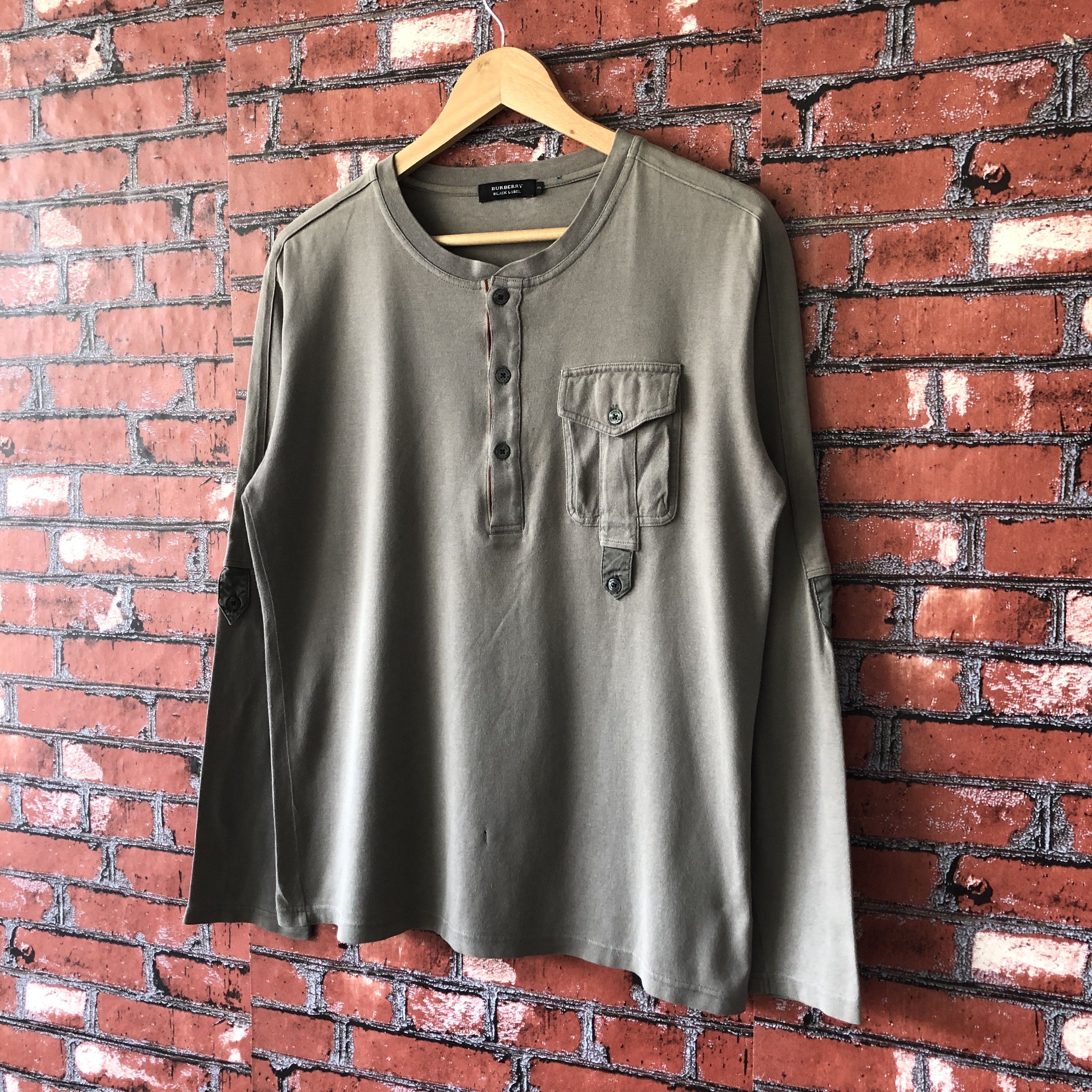 Burberry Burberry Black Label Green Military Long Sleeve Tee Shirt M Size US M / EU 48-50 / 2 - 7 Thumbnail