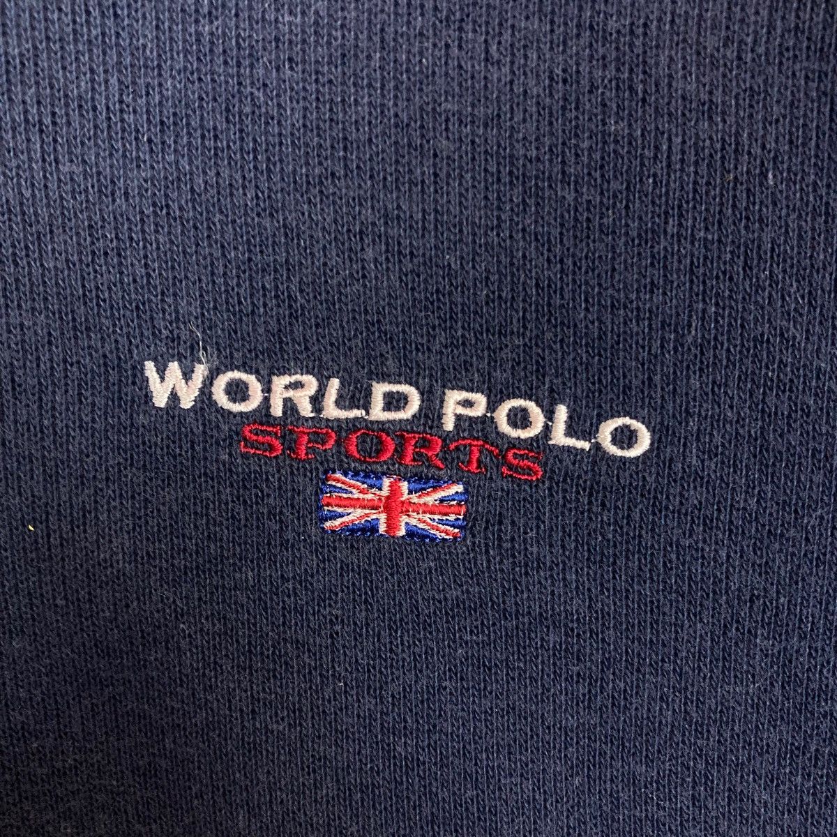 Vintage World Polo Sports Quarter Button Pullover Jumper