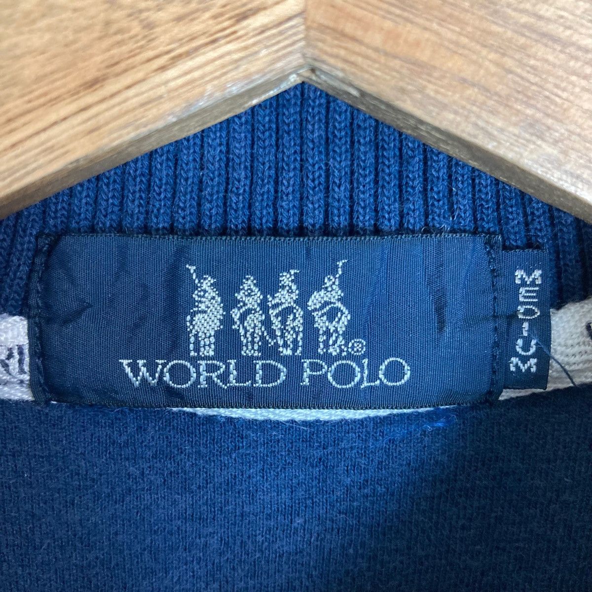 Vintage World Polo Sports Quarter Button Pullover Jumper