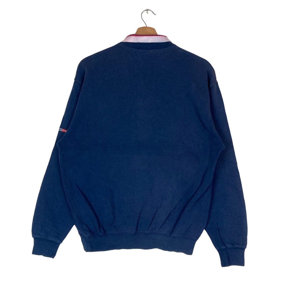 Vintage World Polo Sports Quarter Button Pullover Jumper
