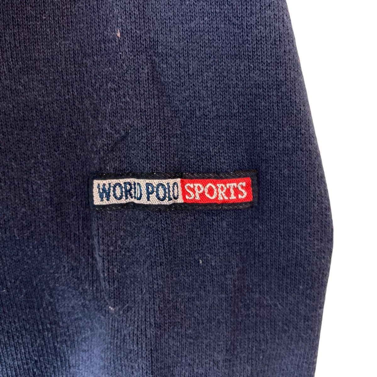 Vintage World Polo Sports Quarter Button Pullover Jumper