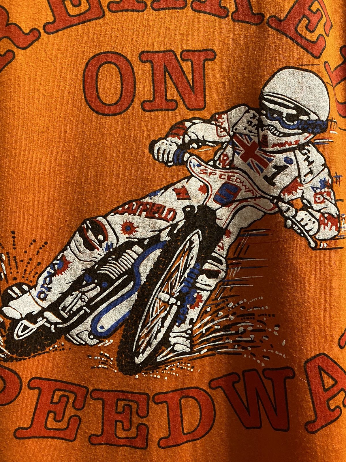Vintage Rare Very Vintage T-Shirt Racing Freaked On Speedway 80-90s Size US XL / EU 56 / 4 - 2 Thumbnail
