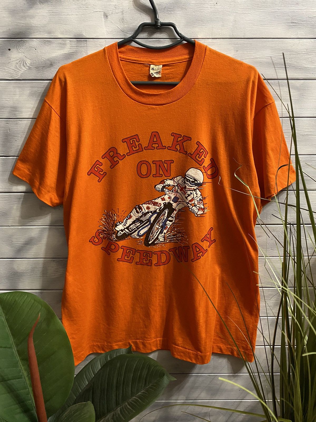 Vintage Rare Very Vintage T-Shirt Racing Freaked On Speedway 80-90s Size US XL / EU 56 / 4 - 1 Thumbnail