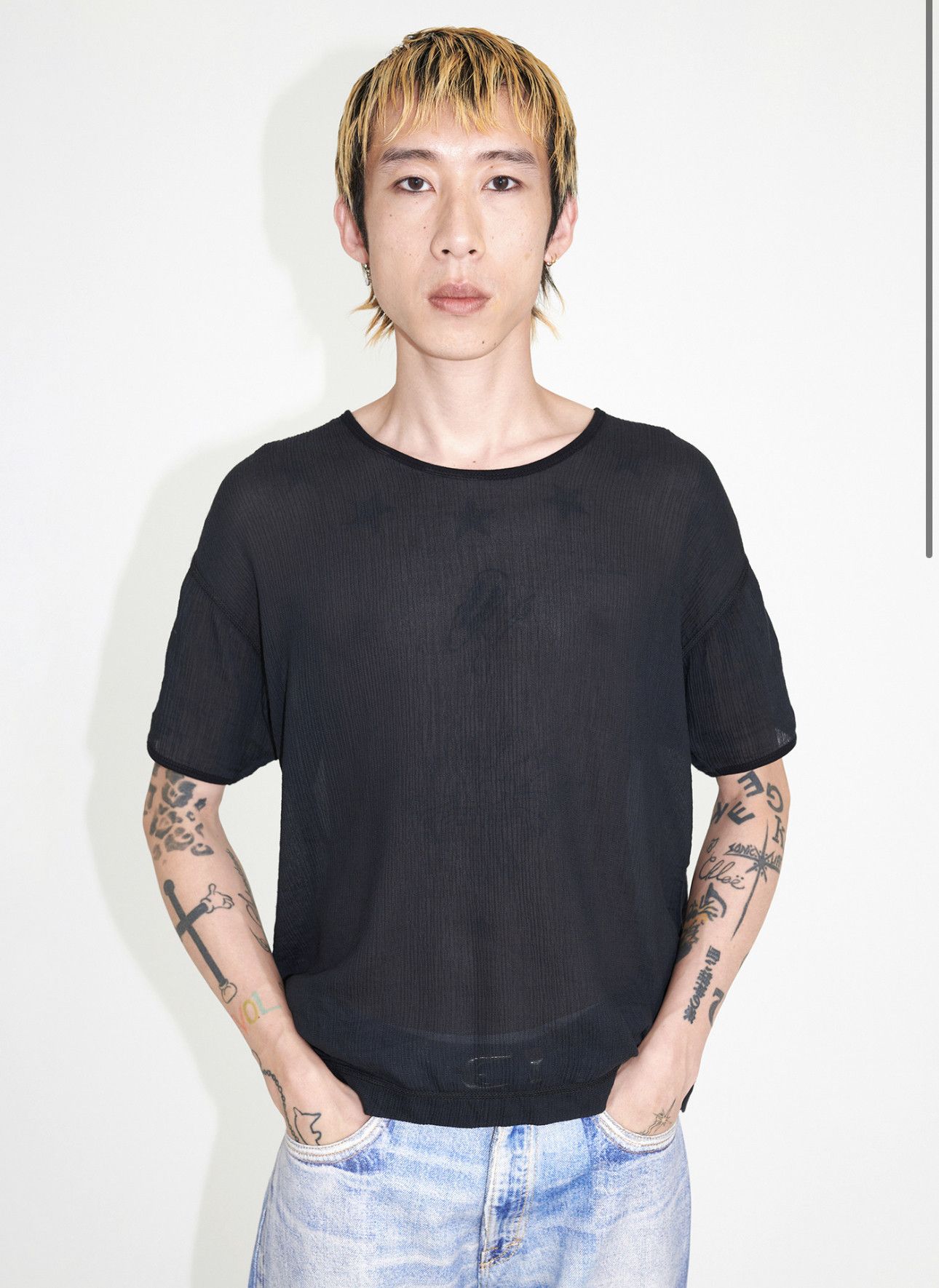 Our Legacy Our Legacy U NECK T-SHIRT - Black Rayon Plait Size US S / EU 44-46 / 1 - 1 Thumbnail