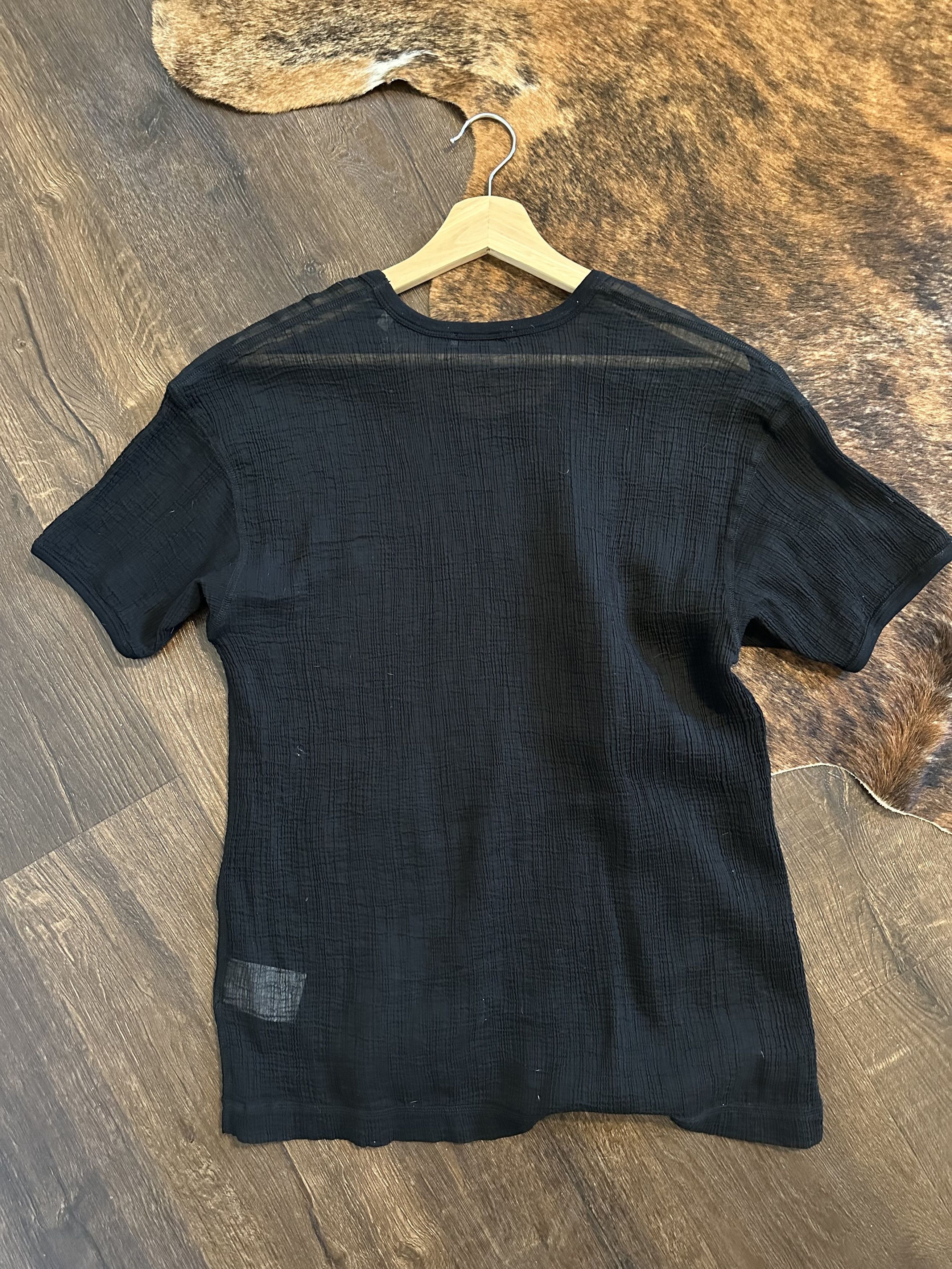 Our Legacy Our Legacy U NECK T-SHIRT - Black Rayon Plait Size US S / EU 44-46 / 1 - 7 Thumbnail