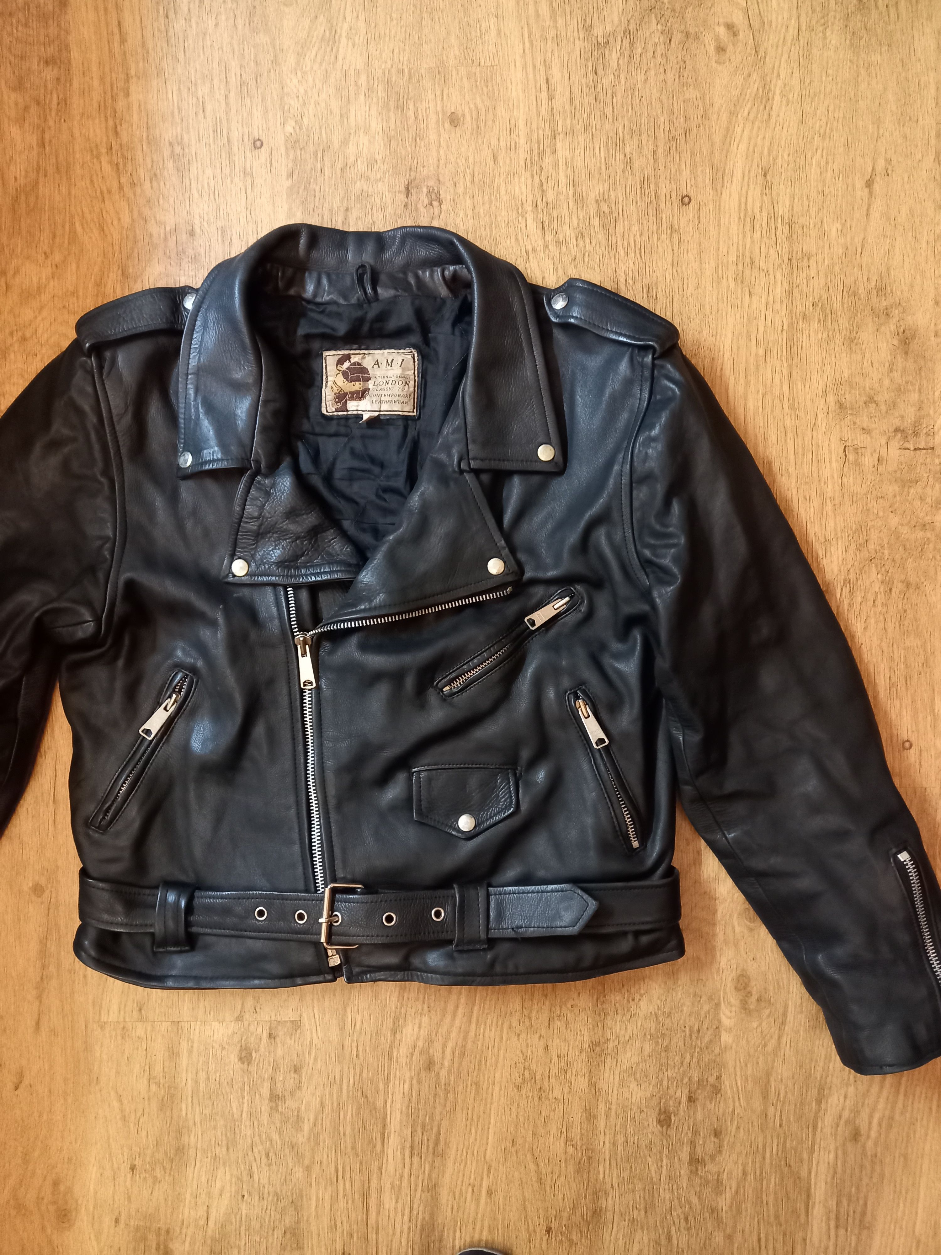 Vintage VINTAGE 80's AMI LONDON LEATHER MOTORCYCLE JACKET