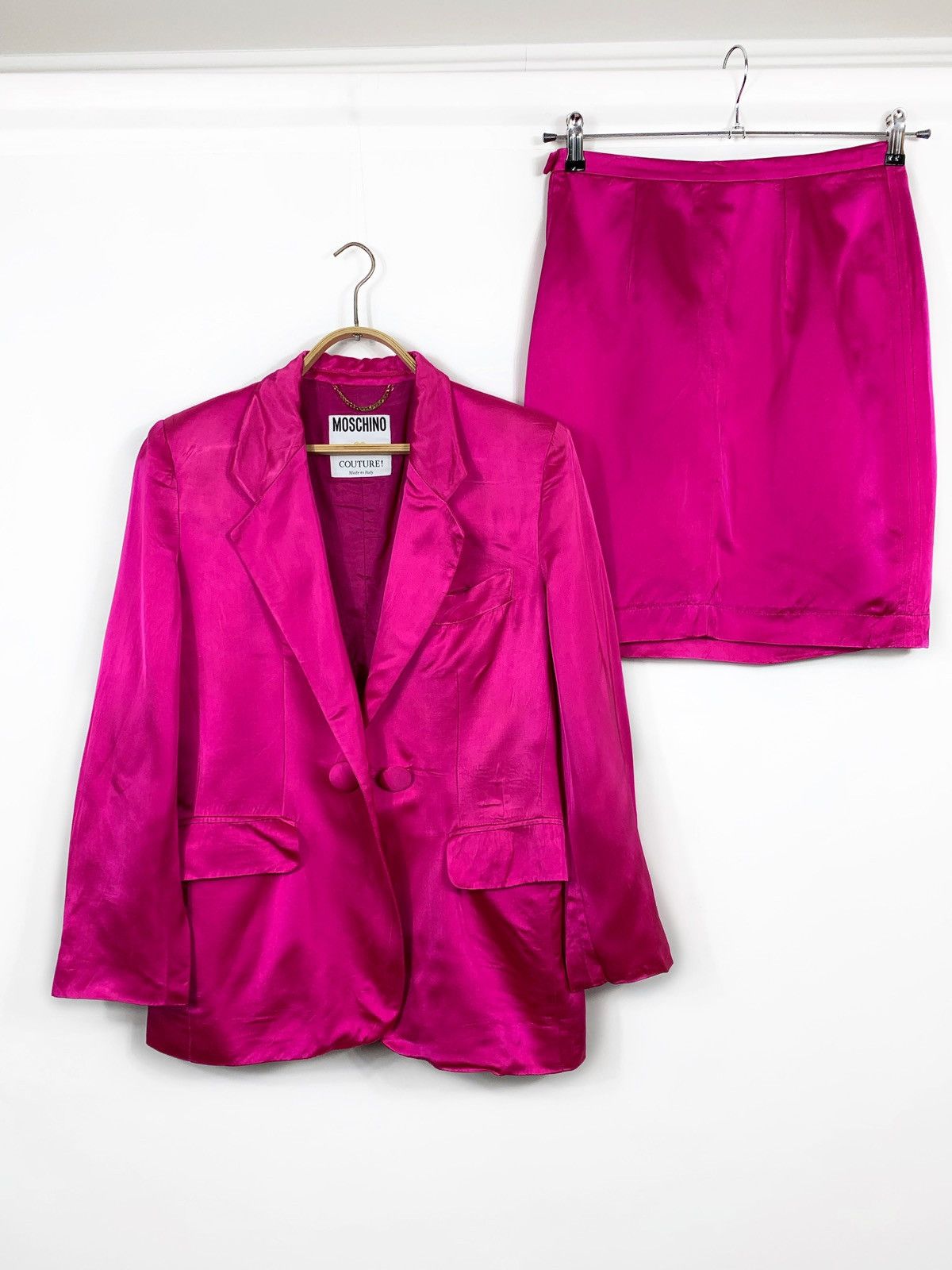 MOSCHINO COUTURE MILANO SUIT JACKET SKIRT WOMAN crimson