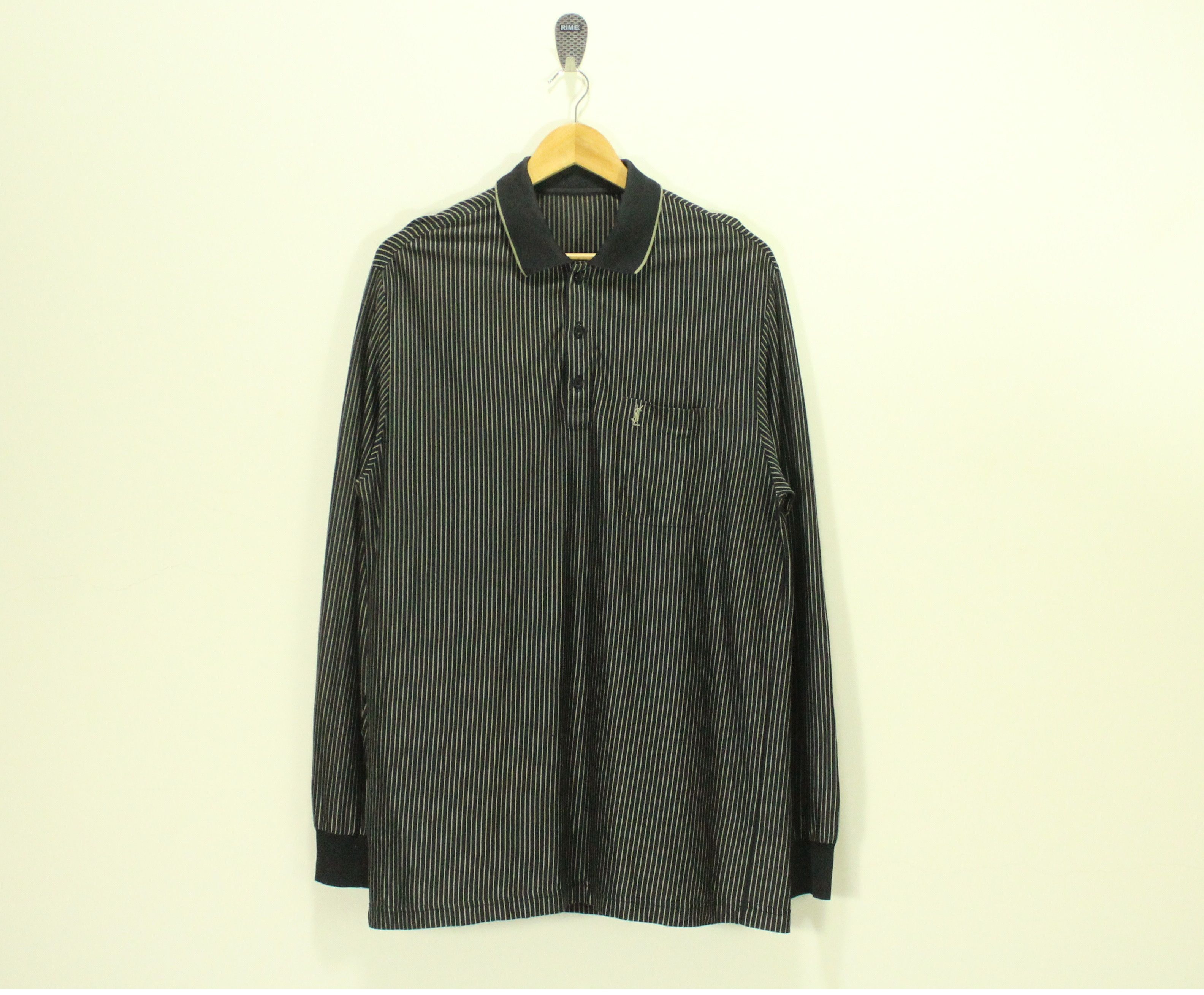 Yves Saint Laurent RETRO 🔥 Vintage YVES SAINT LAURENT Shirt Light Striped Size US L / EU 52-54 / 3 - 1 Thumbnail