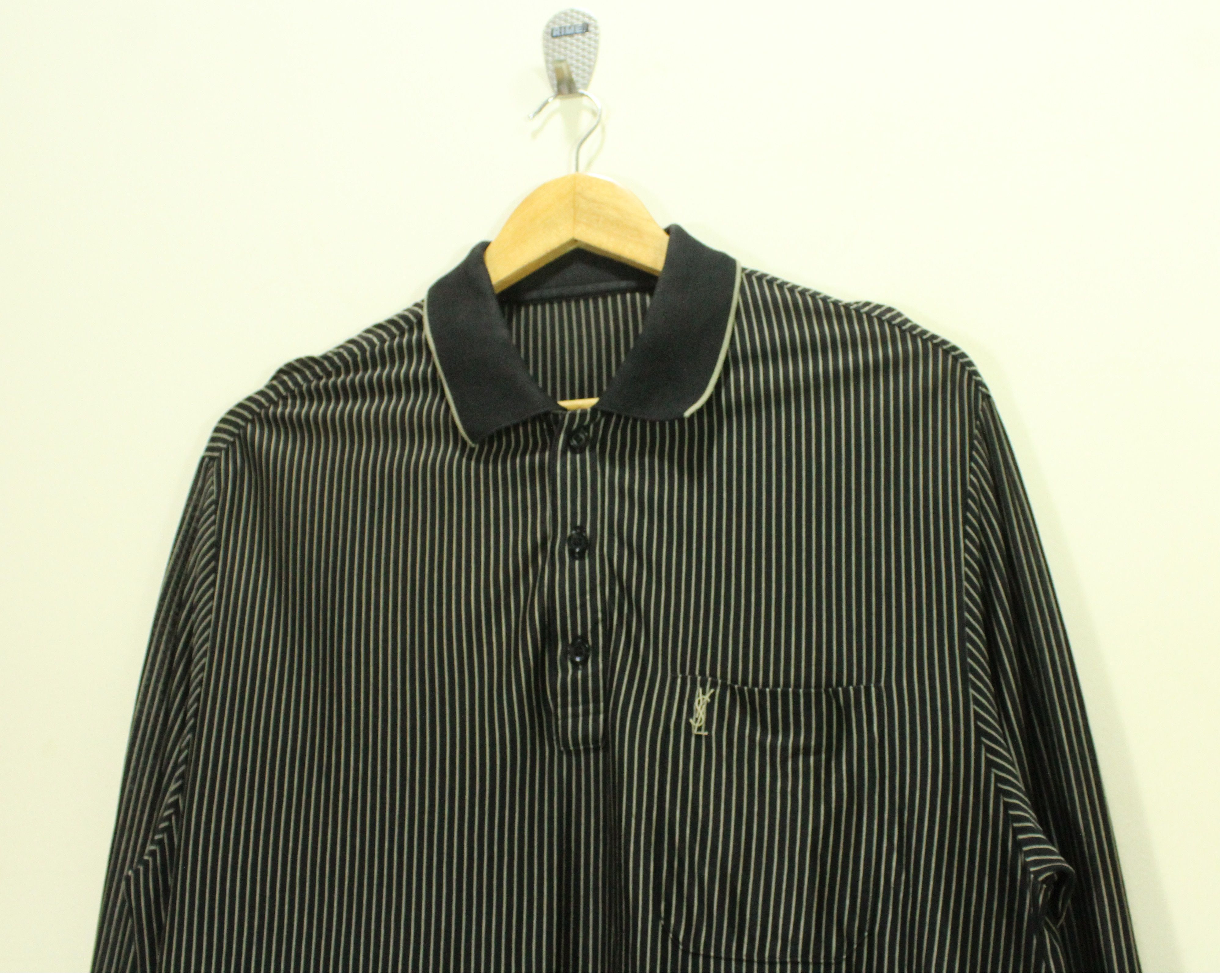 Yves Saint Laurent RETRO 🔥 Vintage YVES SAINT LAURENT Shirt Light Striped Size US L / EU 52-54 / 3 - 2 Thumbnail