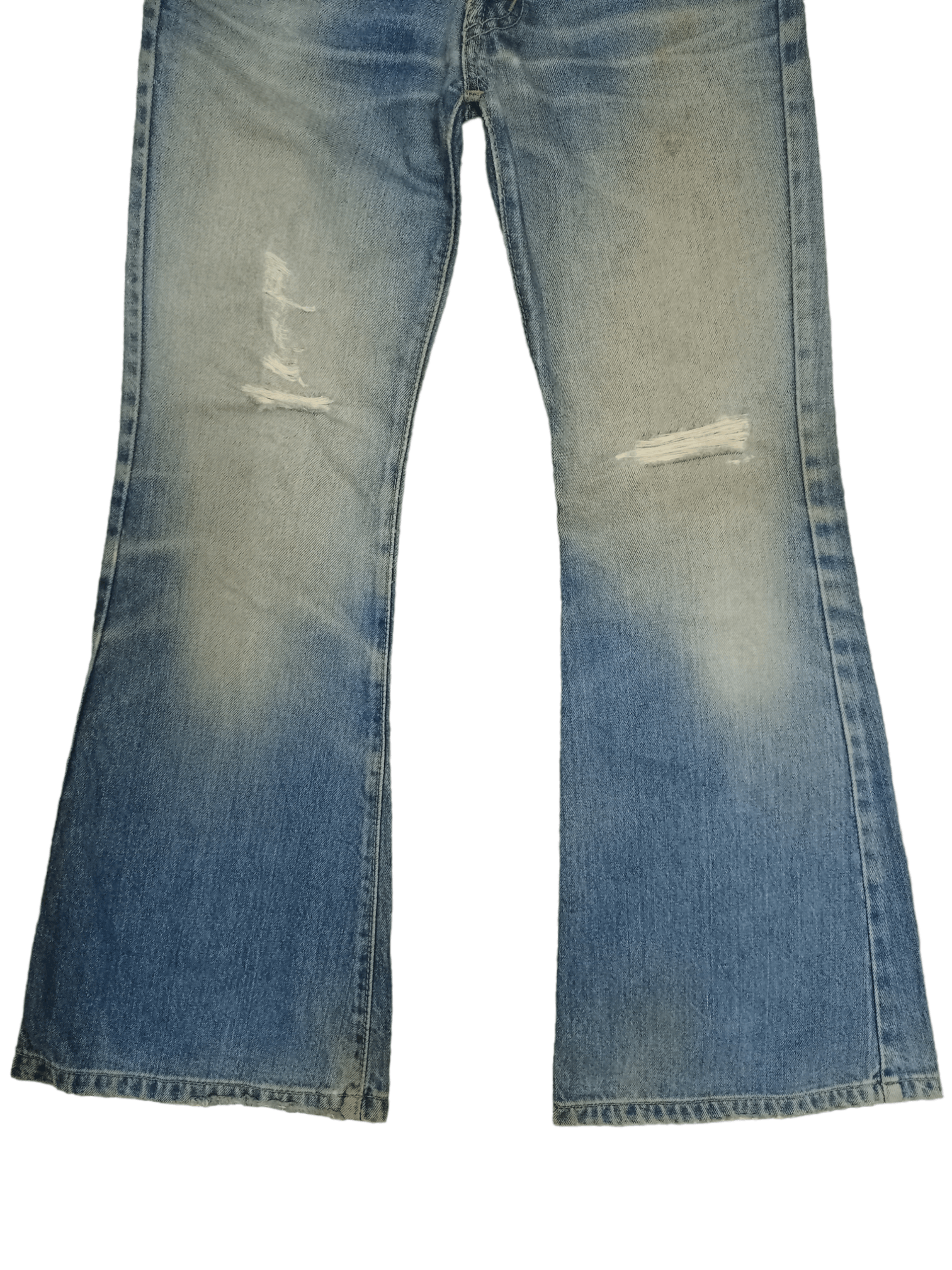 Japanese Brand Vintage Japanese Brand Bell Bottom Distress Flare Jeans Size US 27 - 8 Thumbnail