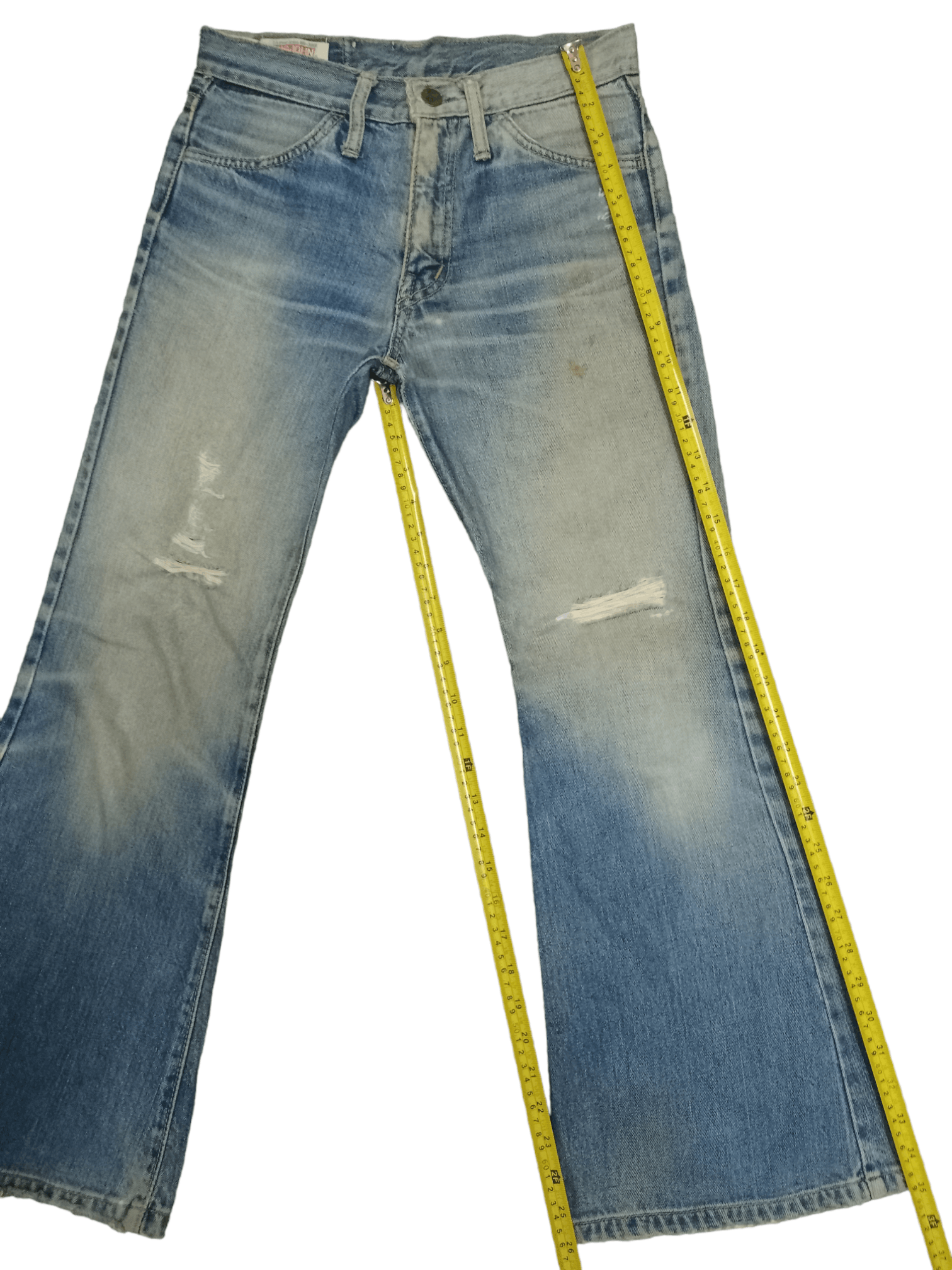 Japanese Brand Vintage Japanese Brand Bell Bottom Distress Flare Jeans Size US 27 - 11 Thumbnail