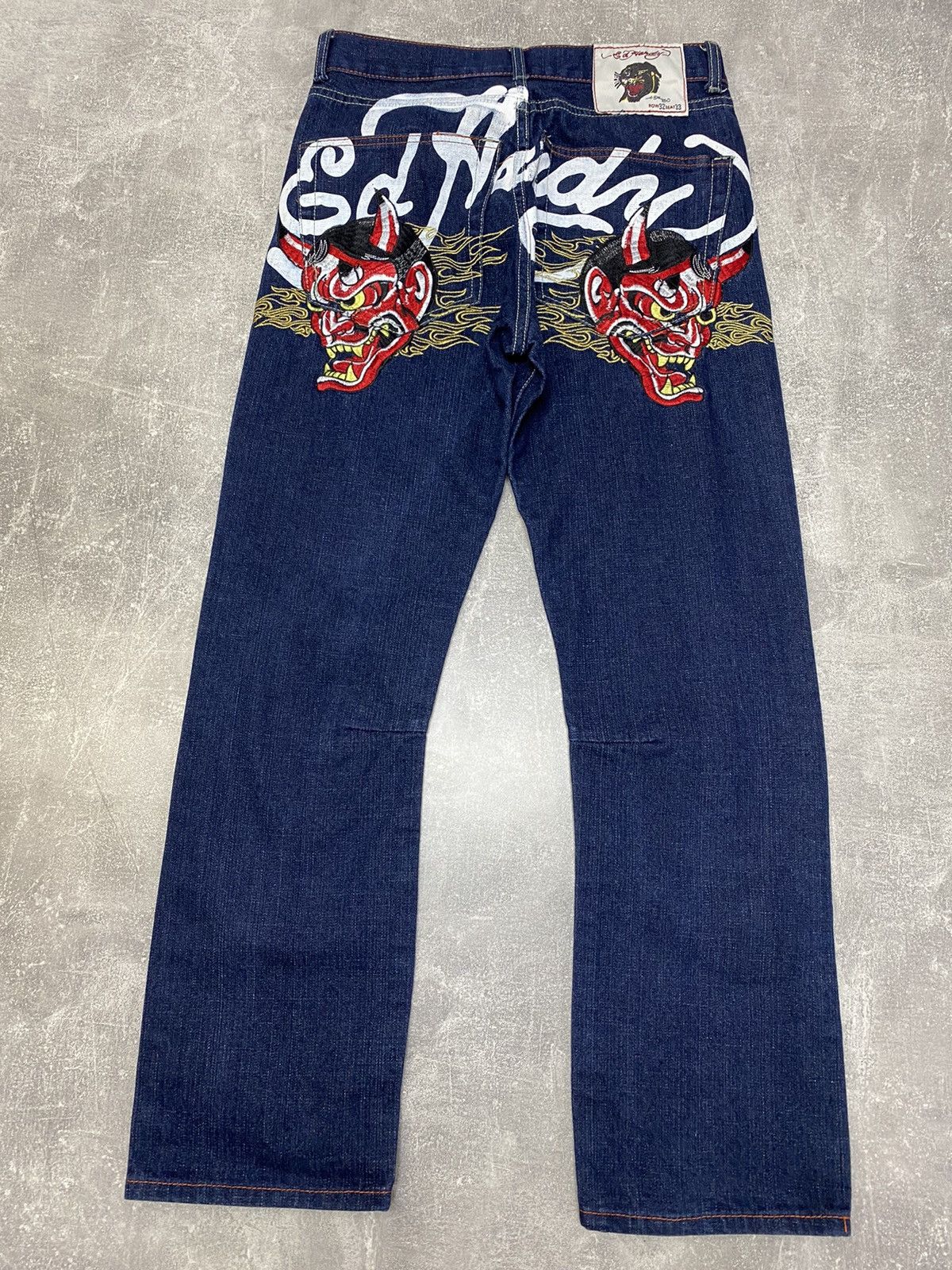 Ed Hardy × Japanese Brand × Vintage Crazy Vintage Y2K Ed Hardy denim Tatto Devil Japanese Skater Size US 32 / EU 48 - 2 Thumbnail