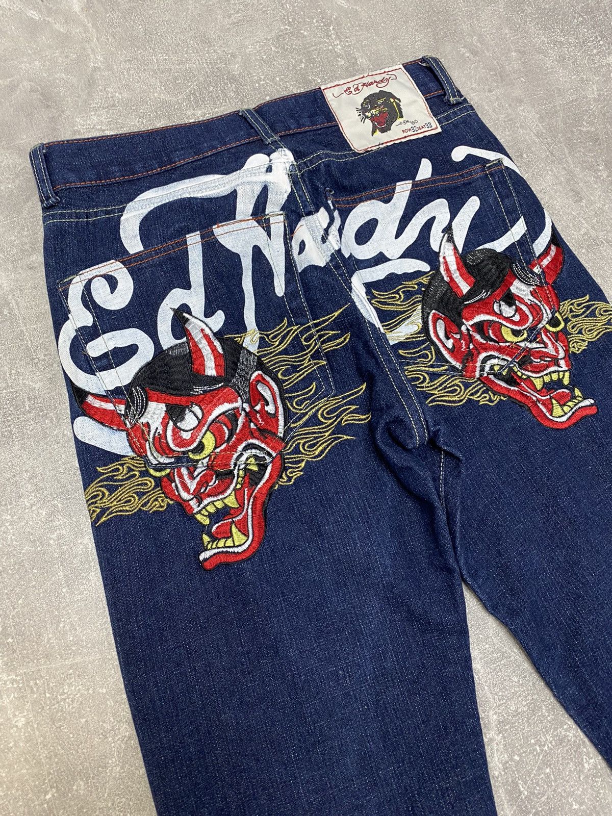 Ed Hardy × Japanese Brand × Vintage Crazy Vintage Y2K Ed Hardy denim Tatto Devil Japanese Skater Size US 32 / EU 48 - 3 Thumbnail
