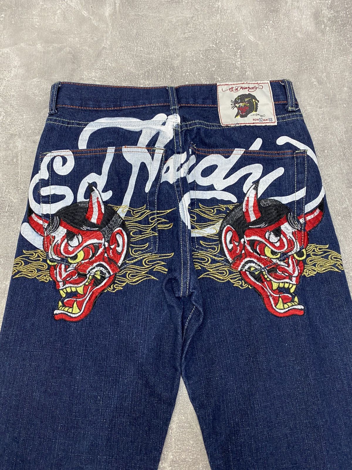 Ed Hardy × Japanese Brand × Vintage Crazy Vintage Y2K Ed Hardy denim Tatto Devil Japanese Skater Size US 32 / EU 48 - 4 Thumbnail