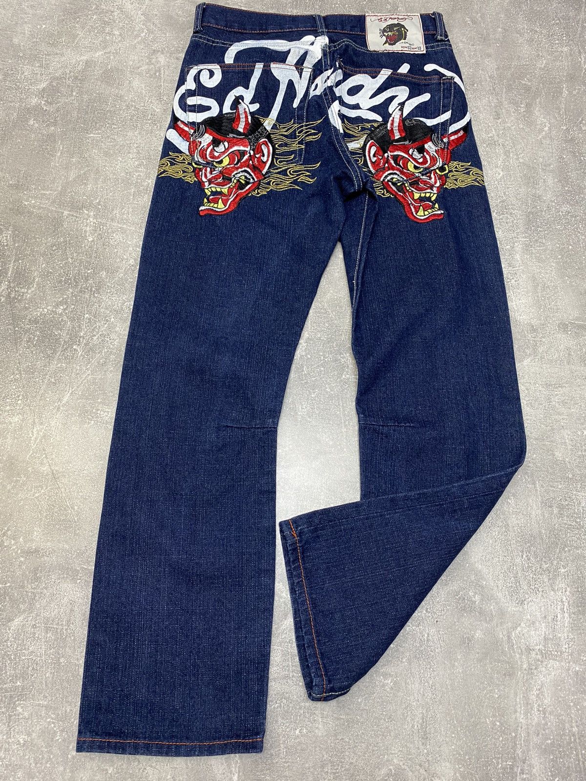 Ed Hardy × Japanese Brand × Vintage Crazy Vintage Y2K Ed Hardy denim Tatto Devil Japanese Skater Size US 32 / EU 48 - 16 Thumbnail