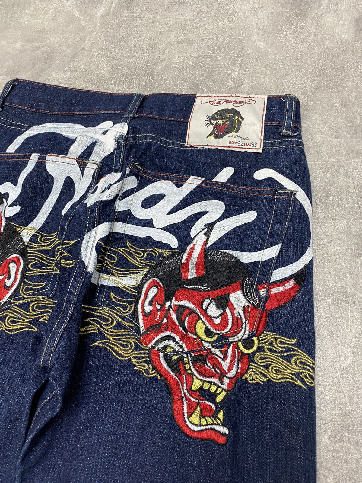 Ed Hardy × Japanese Brand × Vintage Crazy Vintage Y2K Ed Hardy denim Tatto Devil Japanese Skater Size US 32 / EU 48 - 5 Thumbnail