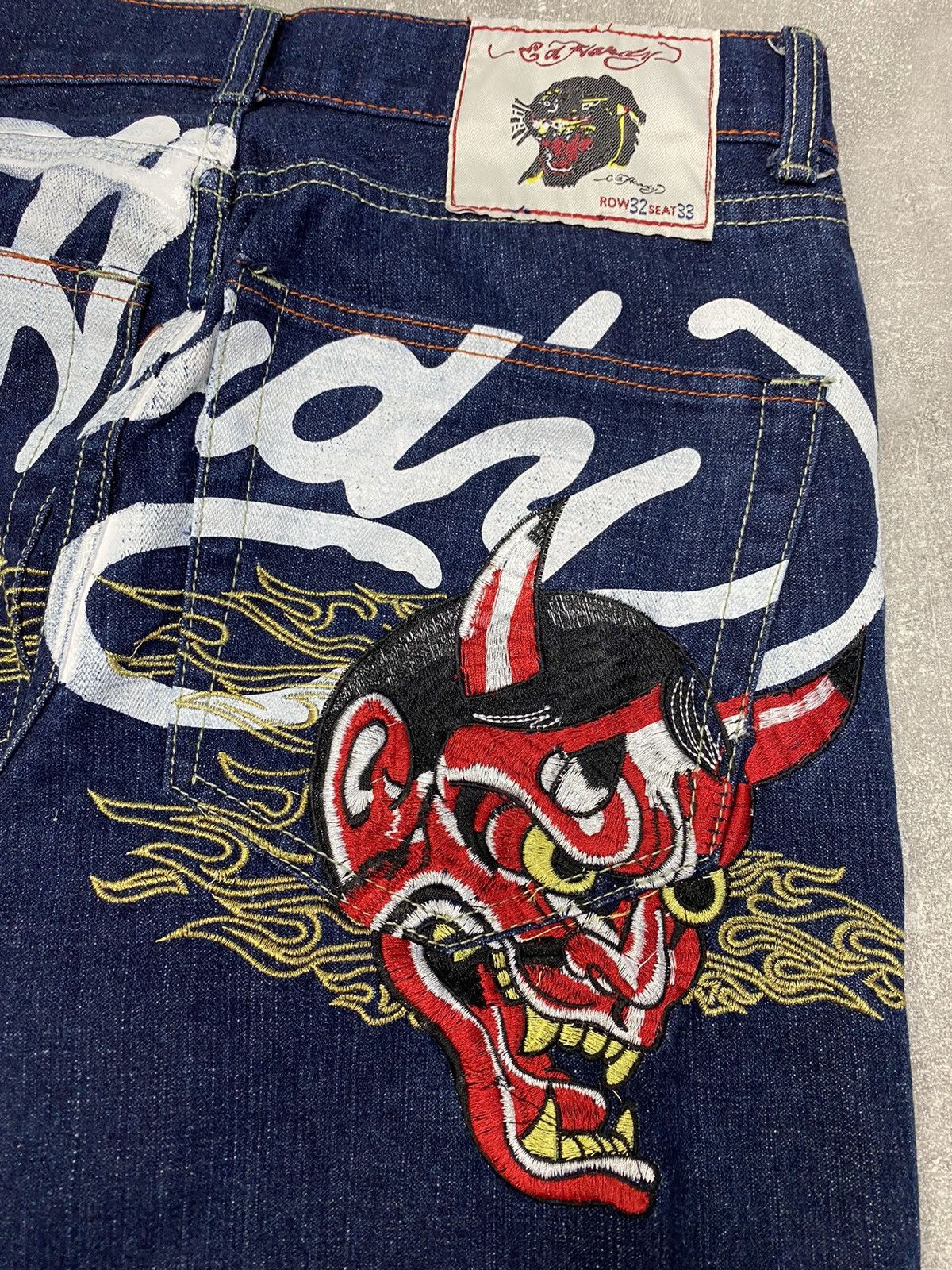 Ed Hardy × Japanese Brand × Vintage Crazy Vintage Y2K Ed Hardy denim Tatto Devil Japanese Skater Size US 32 / EU 48 - 6 Thumbnail