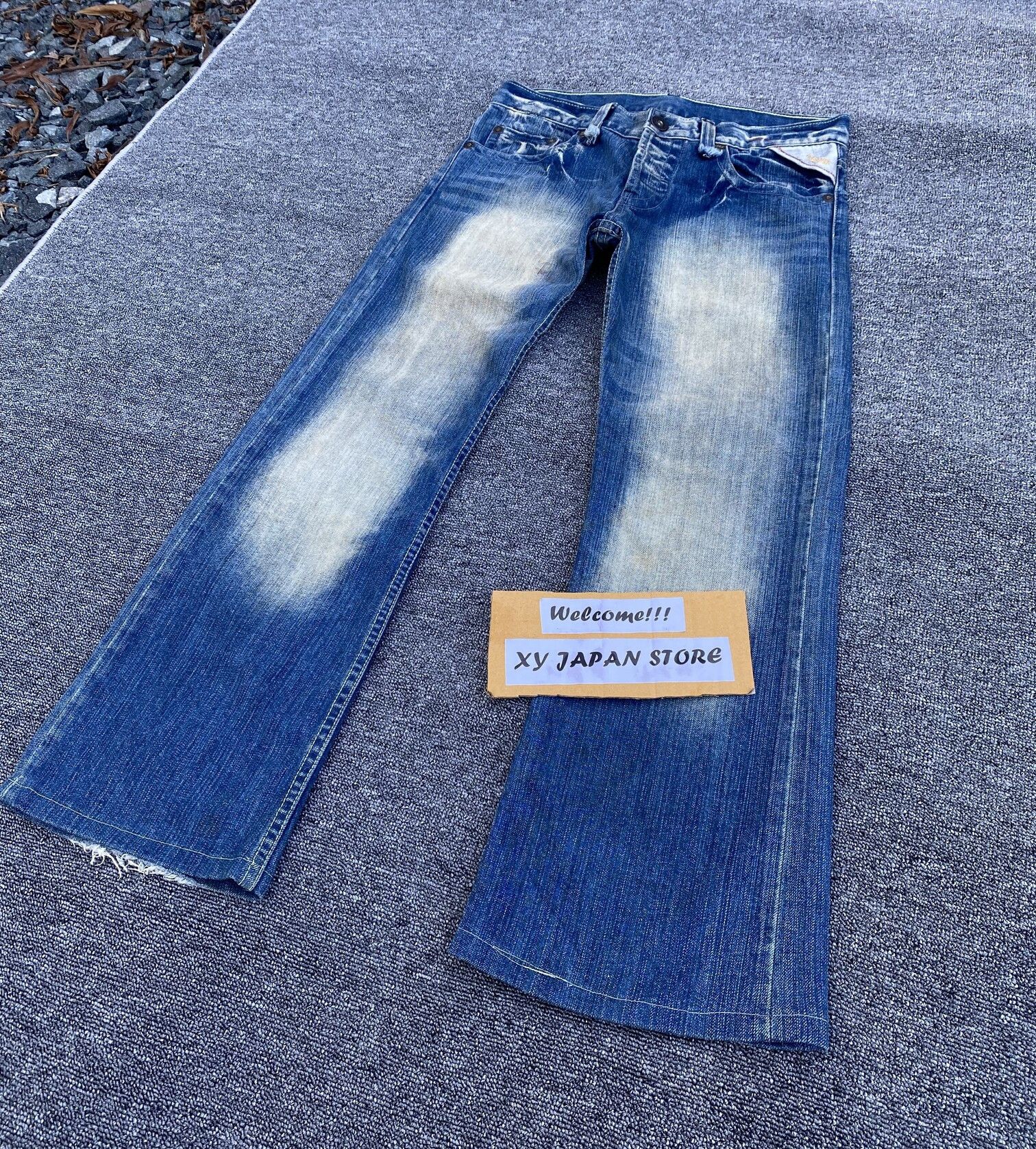 image of (30X28)Flared Replay Faded Wash Dirty Jean Lowrise in Blue, Men's