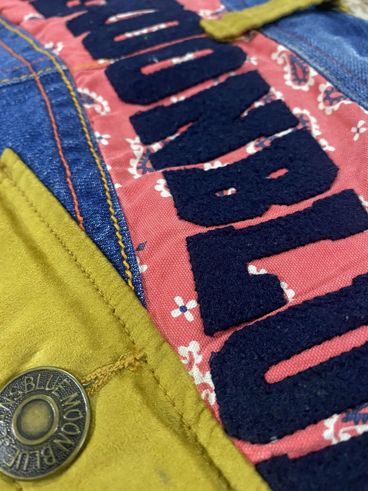 Hysteric Glamour 💥Japanese Blue Moon Blue Paisley Patchwork Denim Size 31" - 5 Thumbnail