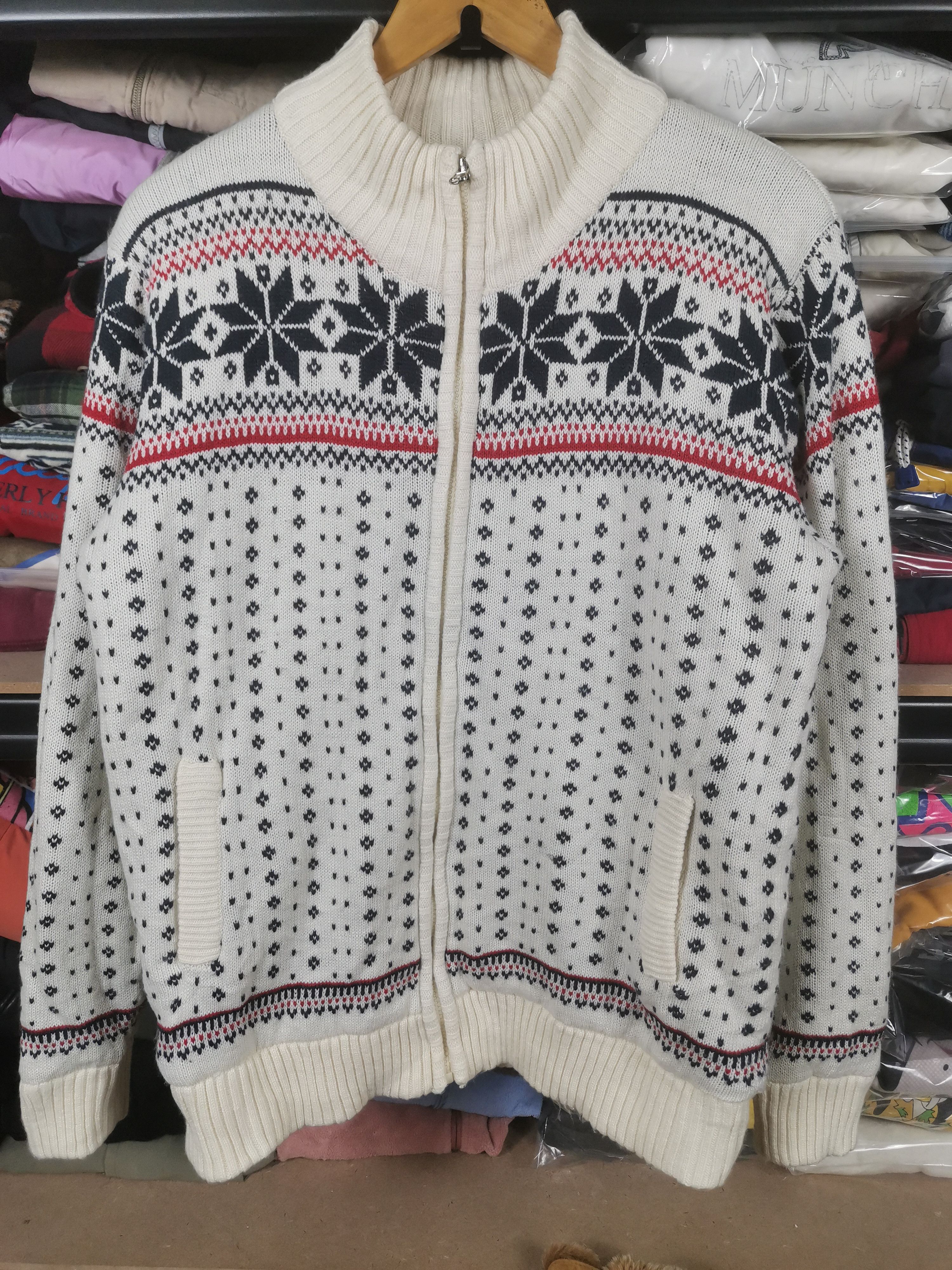 Japanese Brand Vintage Japanese Brand Timestep Navajo Knit Jacket Size US L / EU 52-54 / 3 - 1 Thumbnail